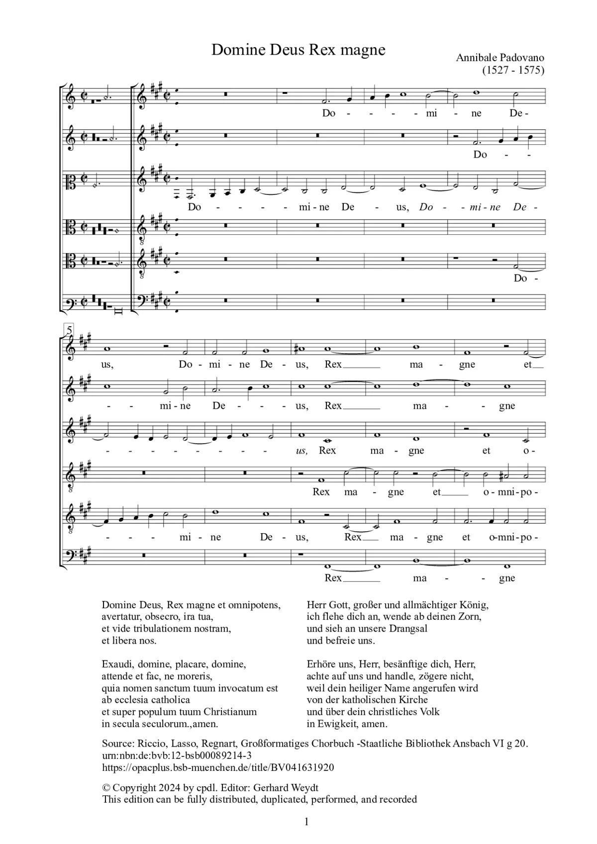 Domine Deus Rex magne - Page 1