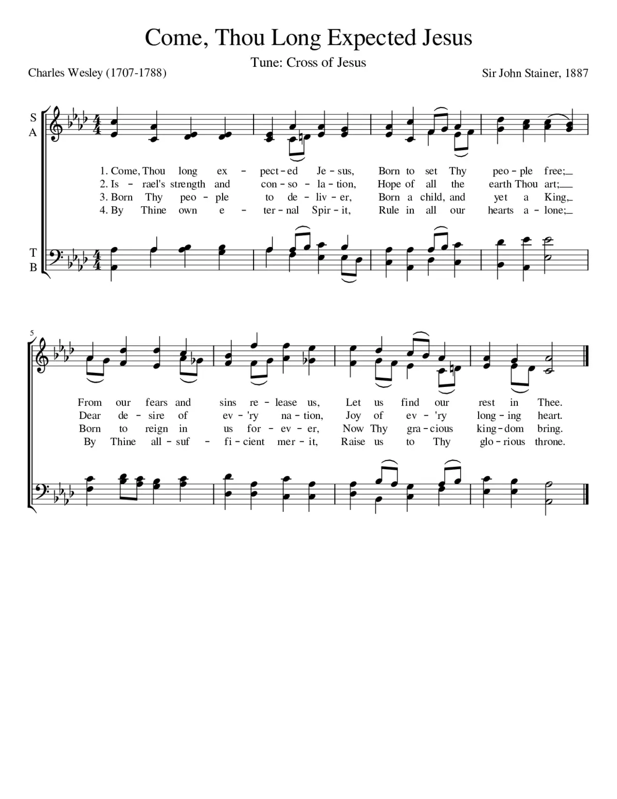 Come Thou Long Expected Jesus: Cross of Jesus - Page 1