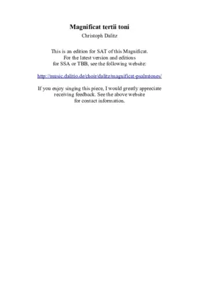 Magnificat Tertii Toni a 3