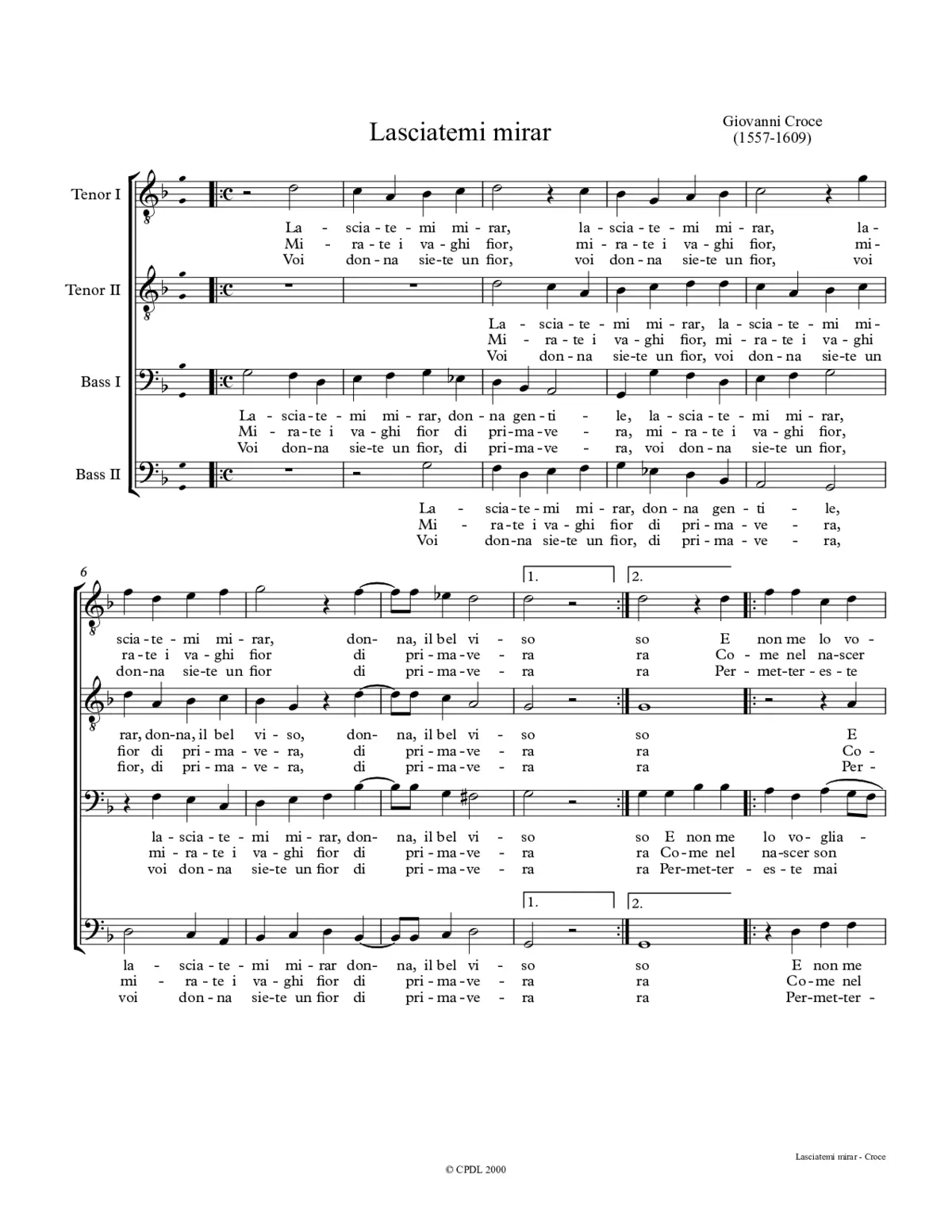 Lasciatemi mirar - Page 1