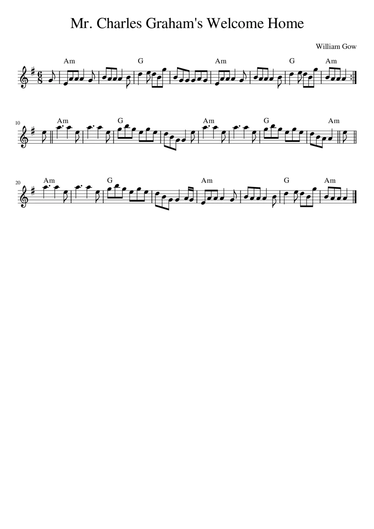 Mr. Charles Graham's Welcome Home - Page 1