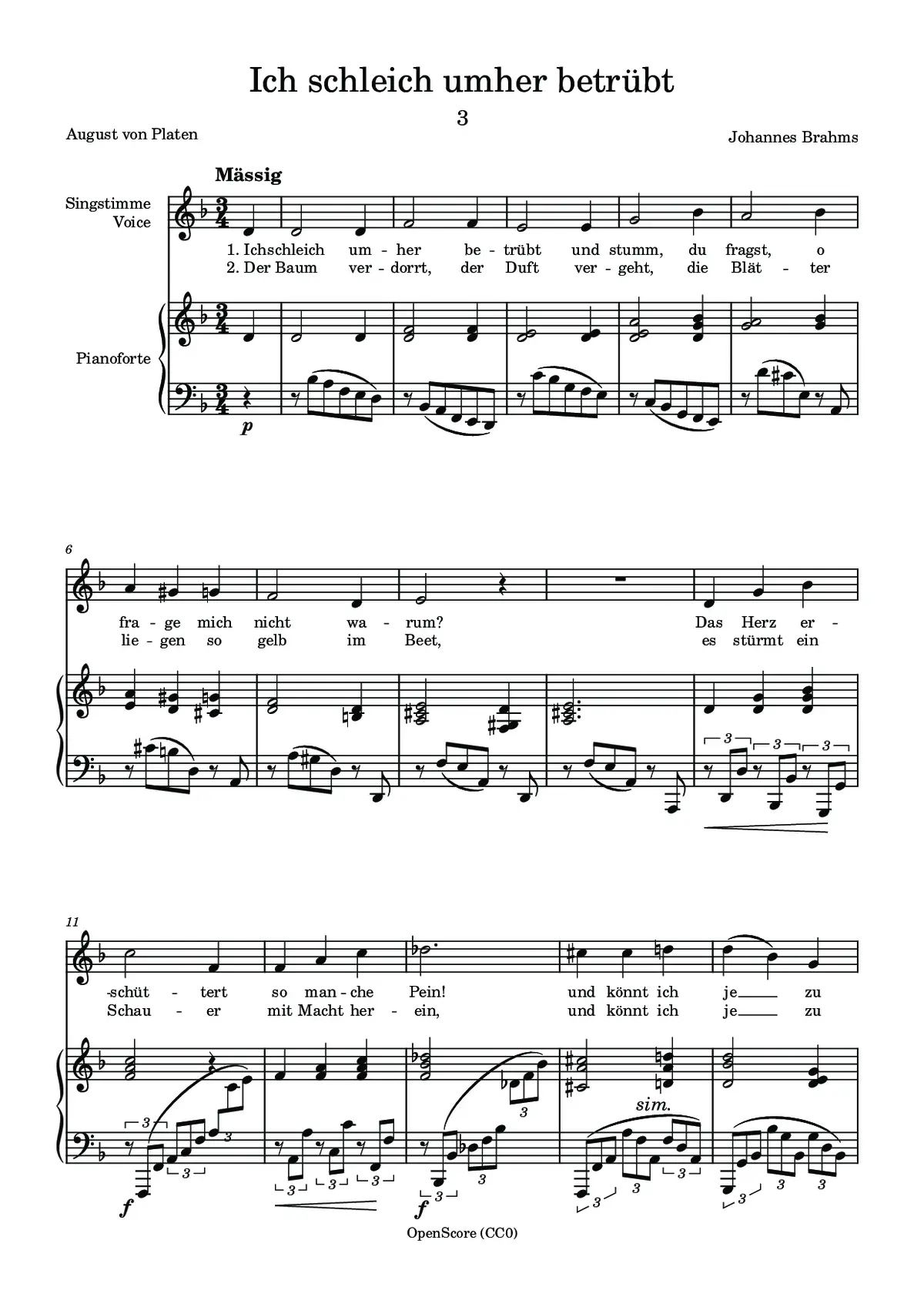 Ich schleich umher betrübt - Page 1