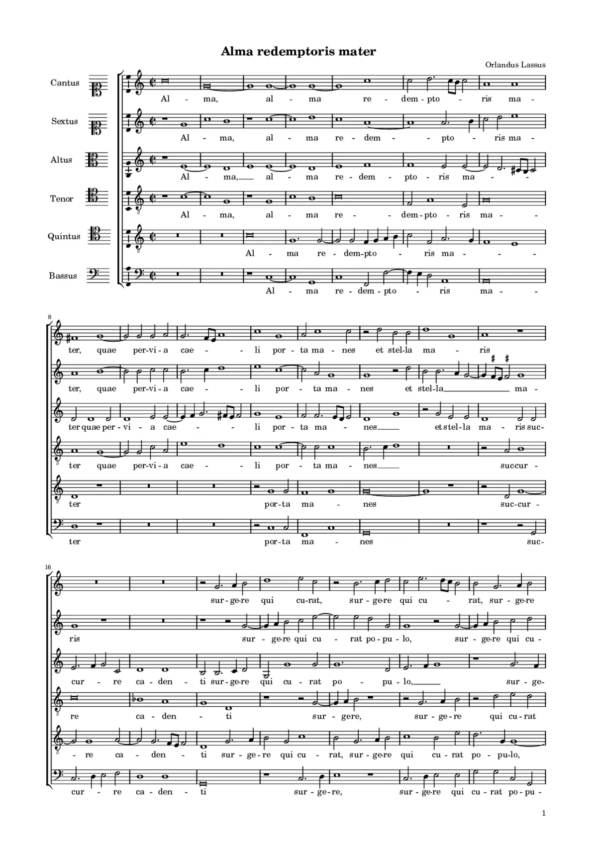 Alma Redemptoris Mater a 6 (II) - Page 1