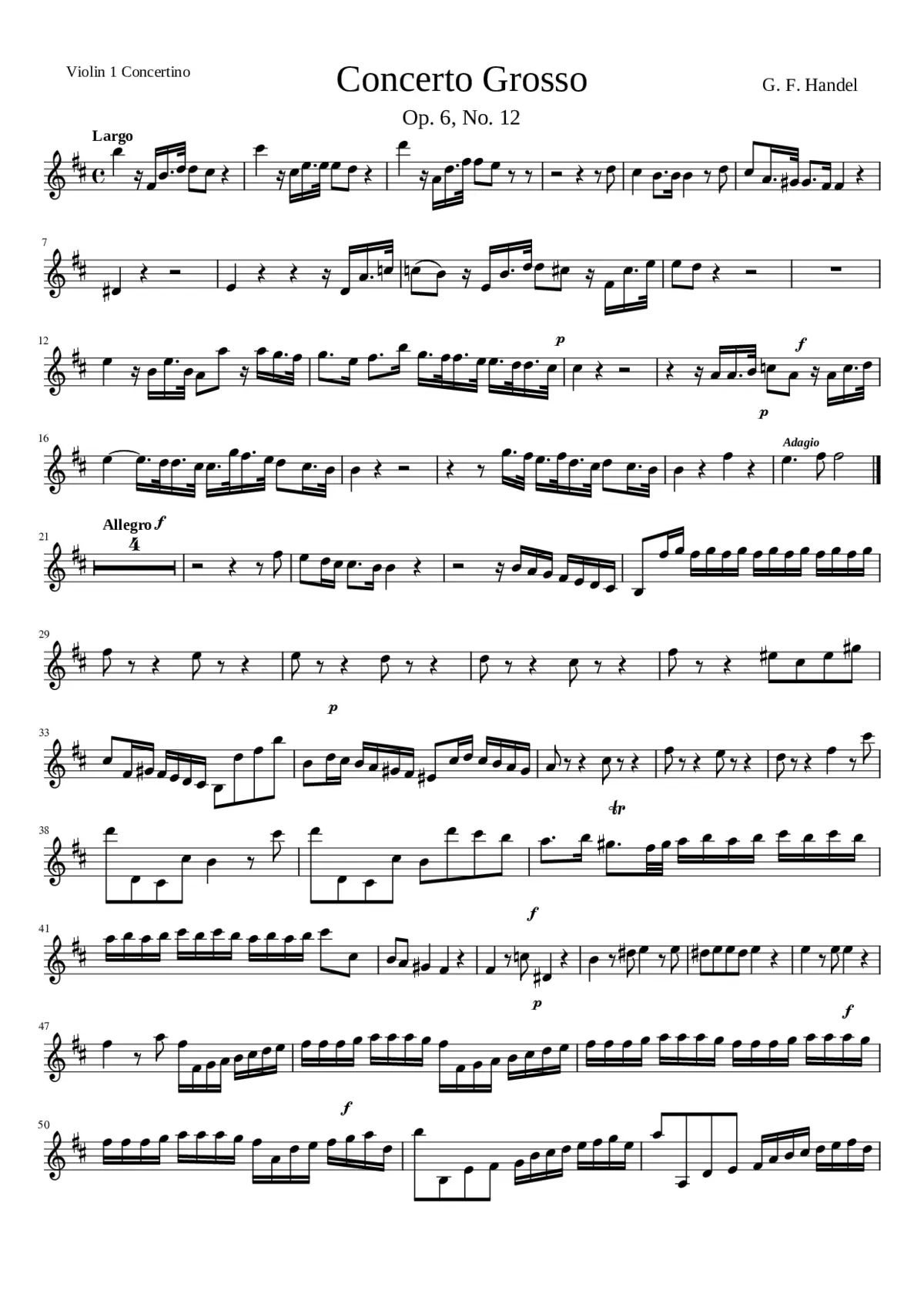 Music for the Royal Fireworks HWV 351 - Page 1