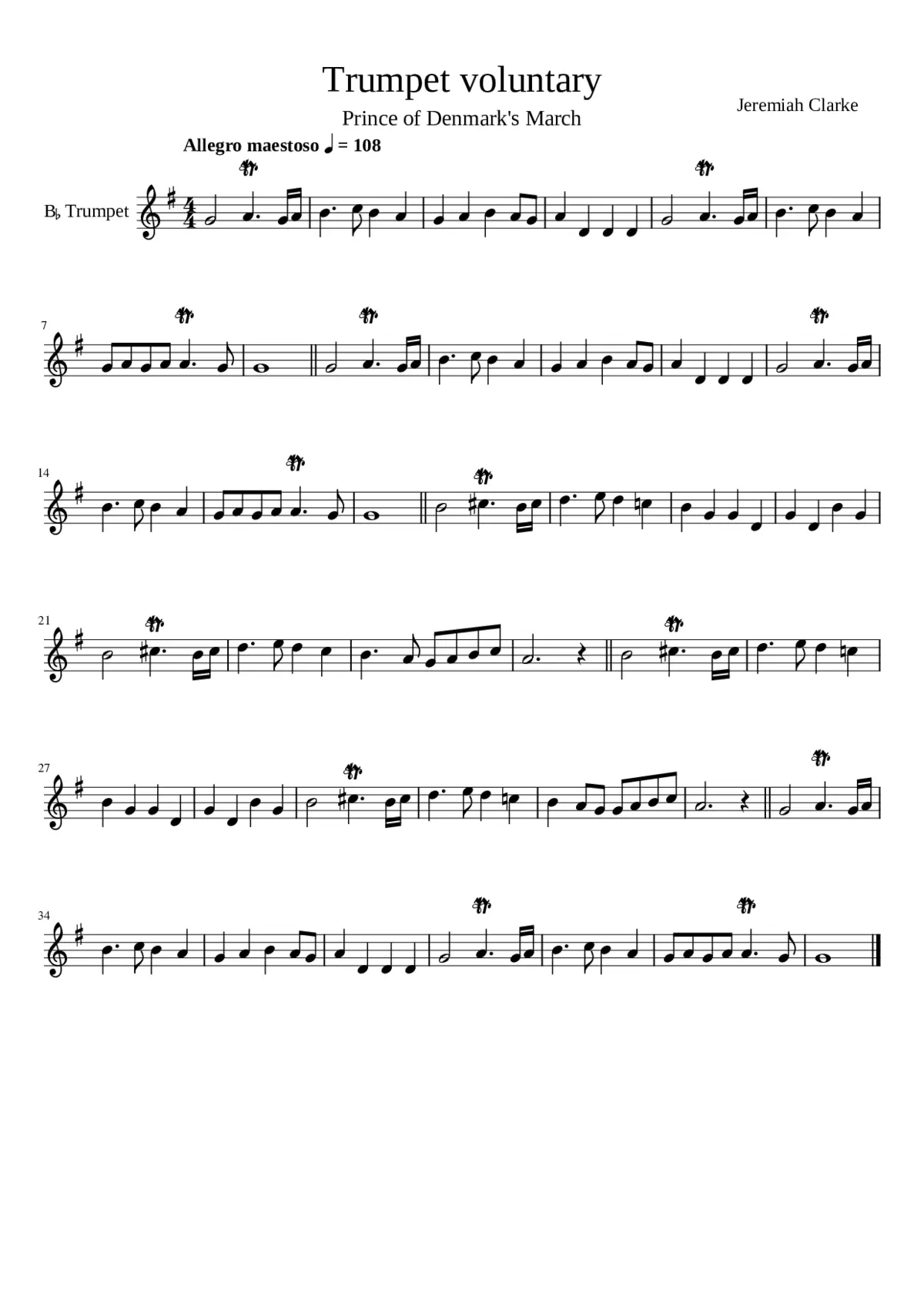 Prince of Denmark's March - Page 1