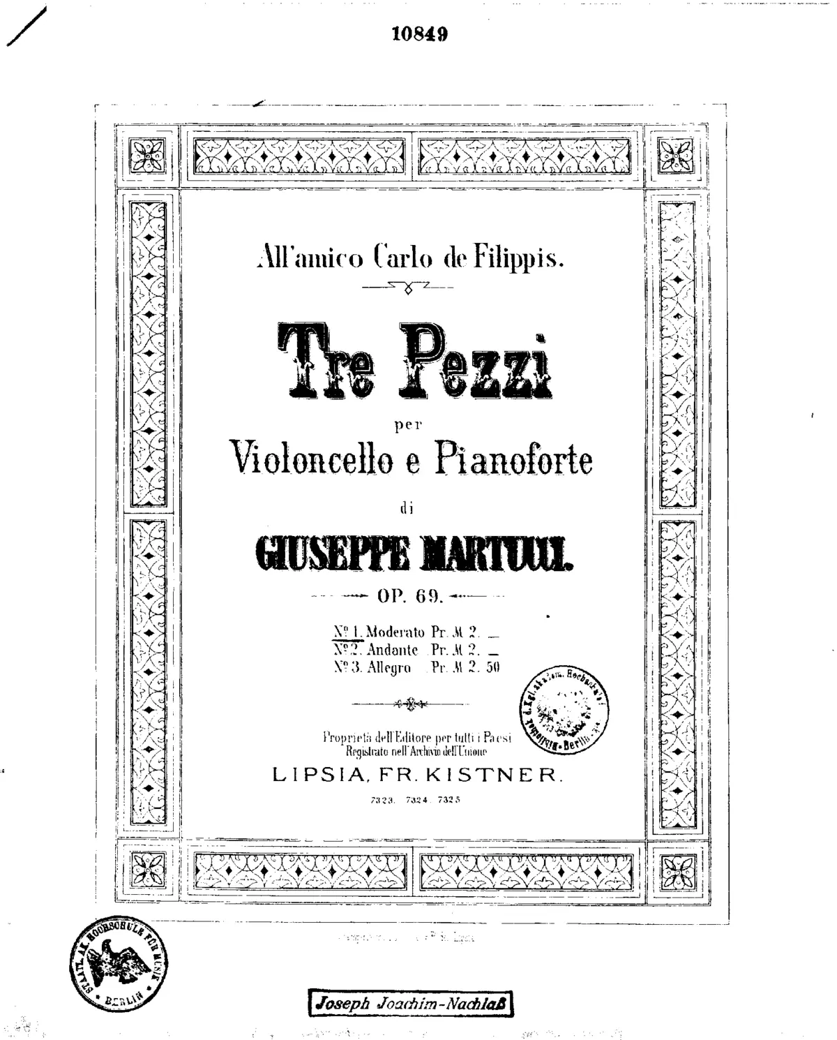 3 Pezzi, Op.69 - Page 1