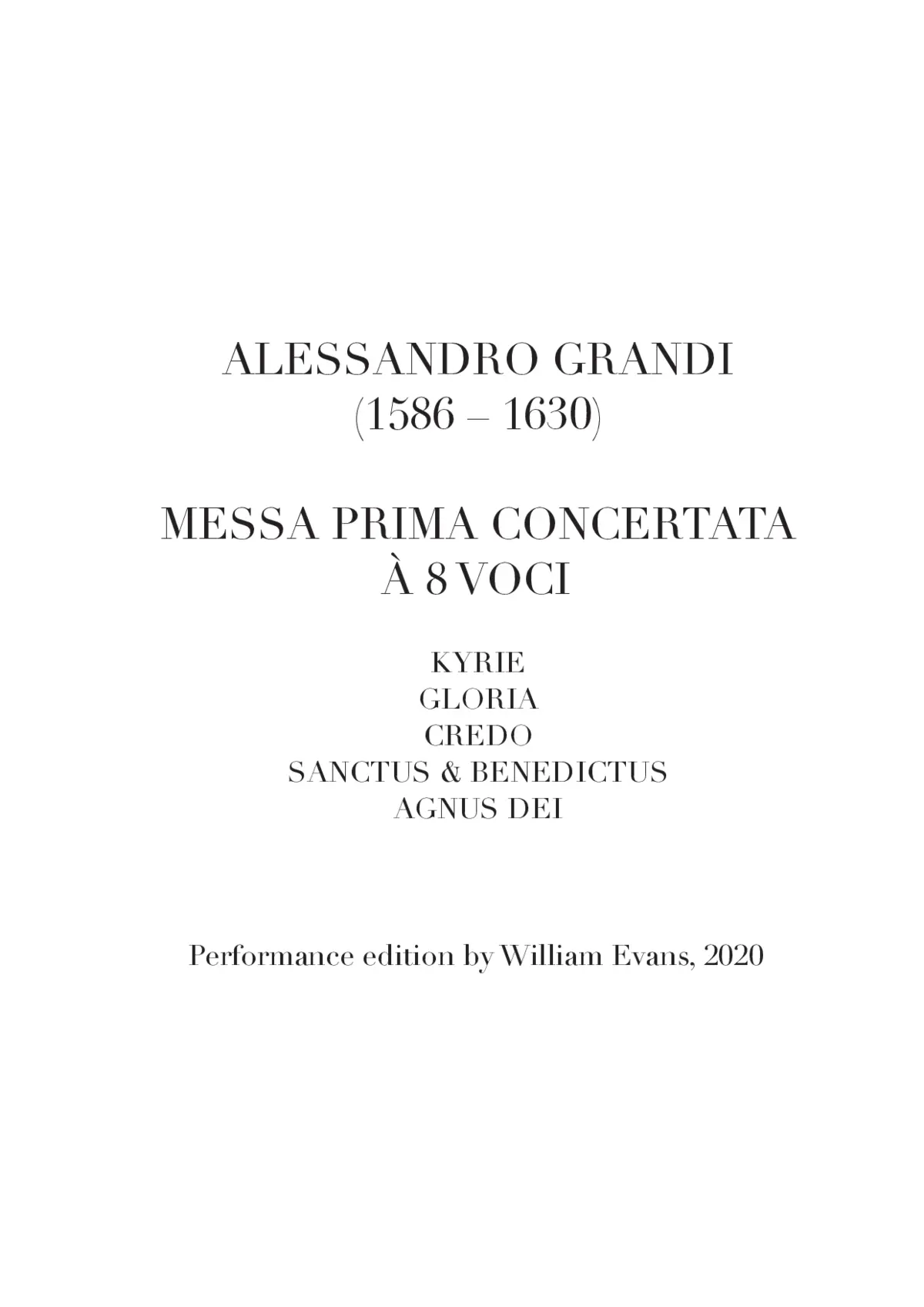 Messa Prima Concertata a 8 voci - Page 1