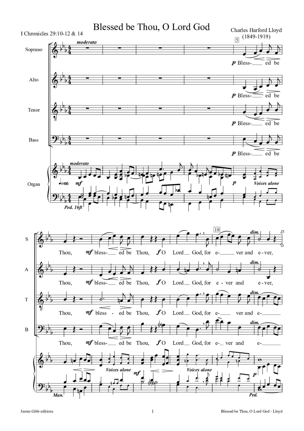 Blessed be Thou, O Lord God - Page 1