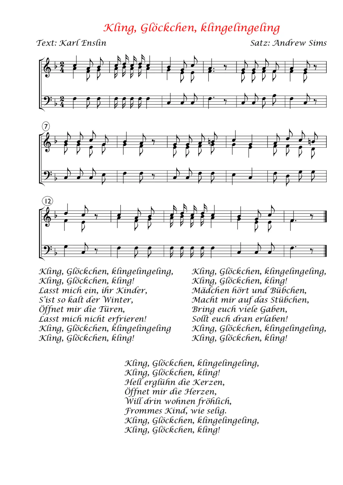 Kling, Glöckchen - Page 1
