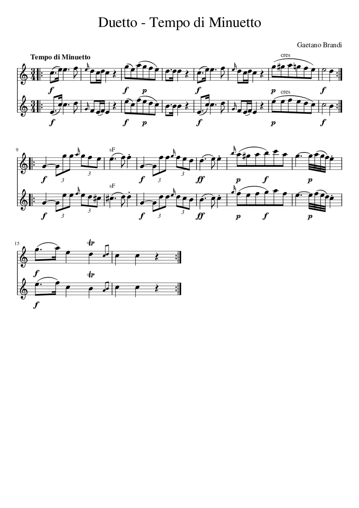 Duetto - Tempo di Minuetto - Page 1