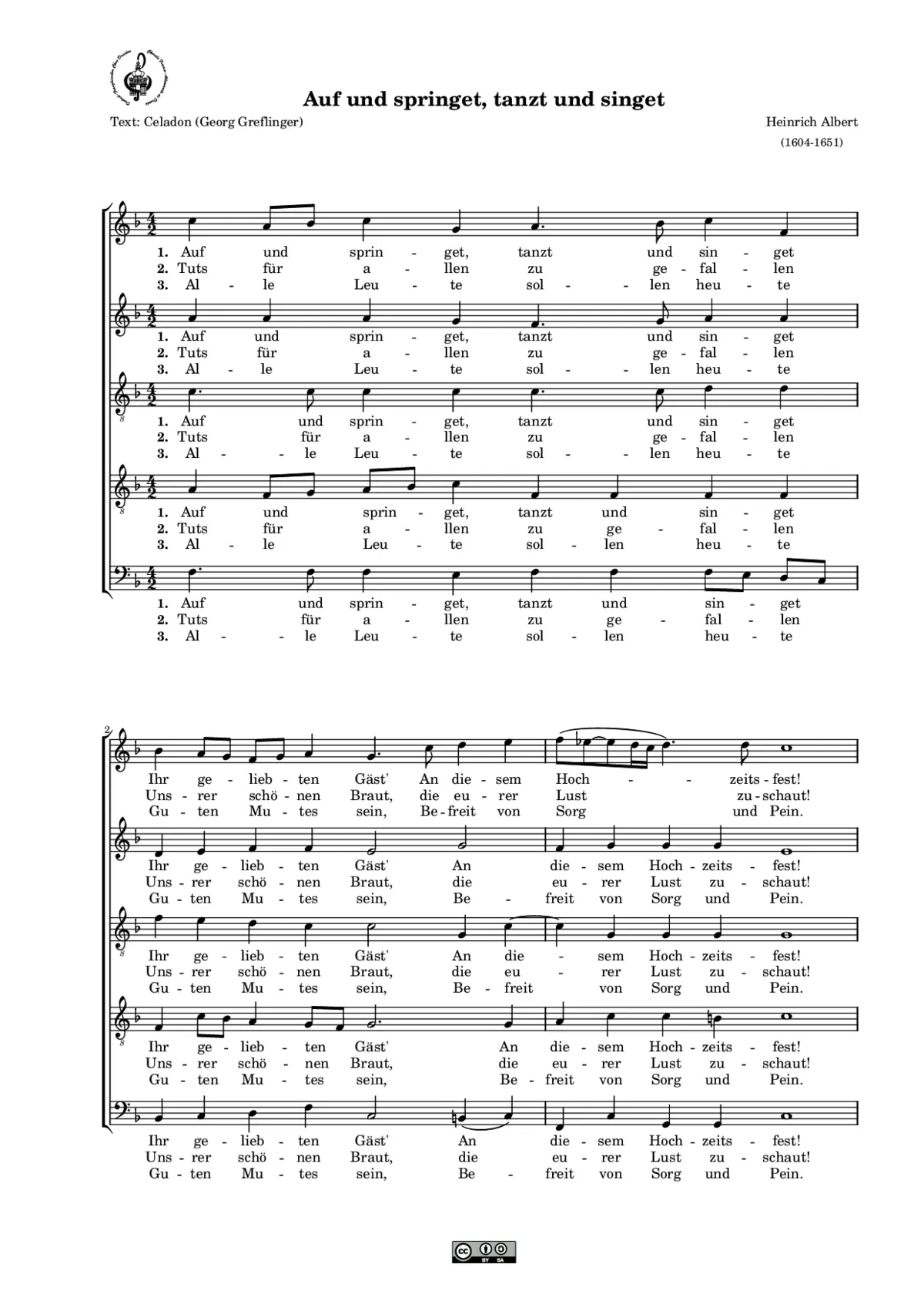 Auf und springet, tanzt und singet - Page 1