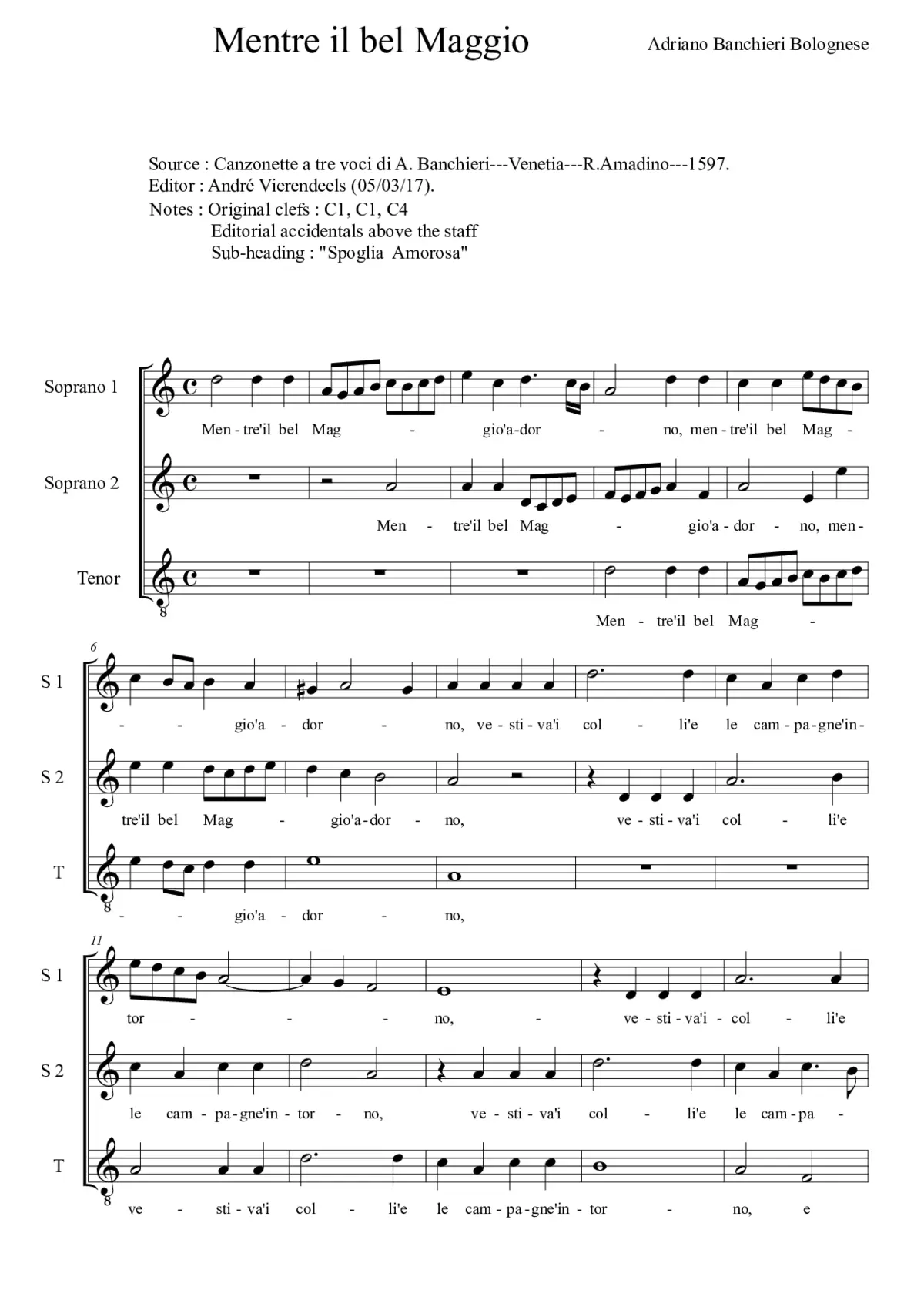 Mentre il bel Maggio - Page 1