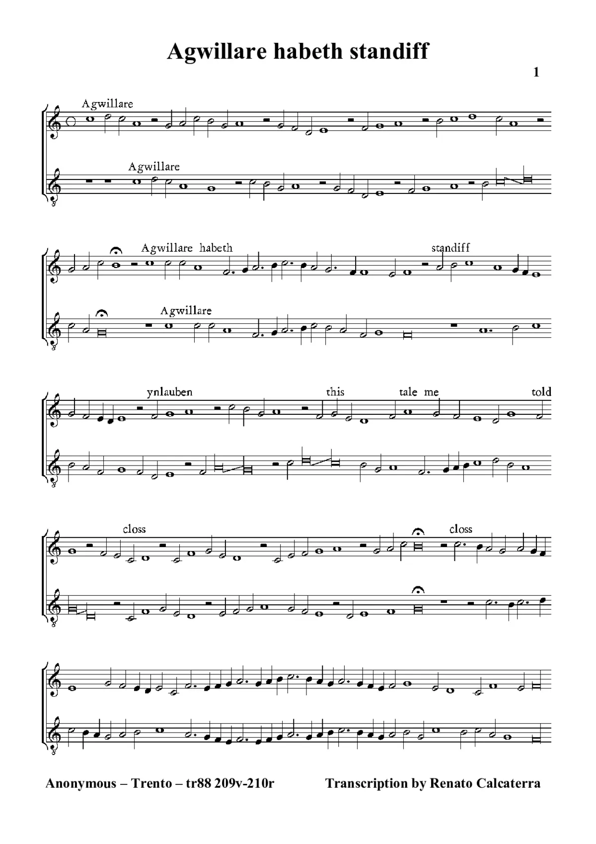 Agwillare habeth standiff - Page 1