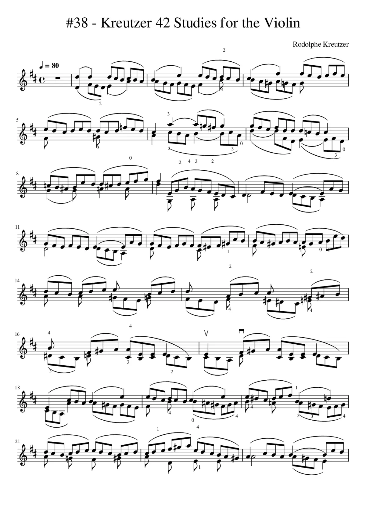 38 - Kreutzer 42 Studies for the Violin - Page 1