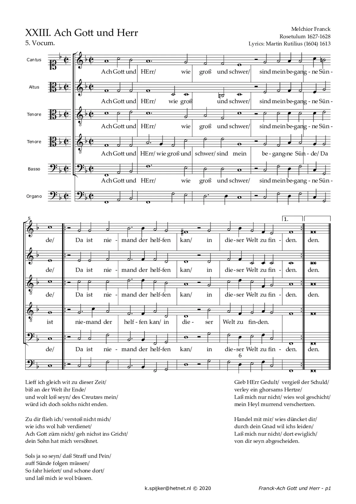 Ach Gott und Herr, wie groß und schwer - Page 1