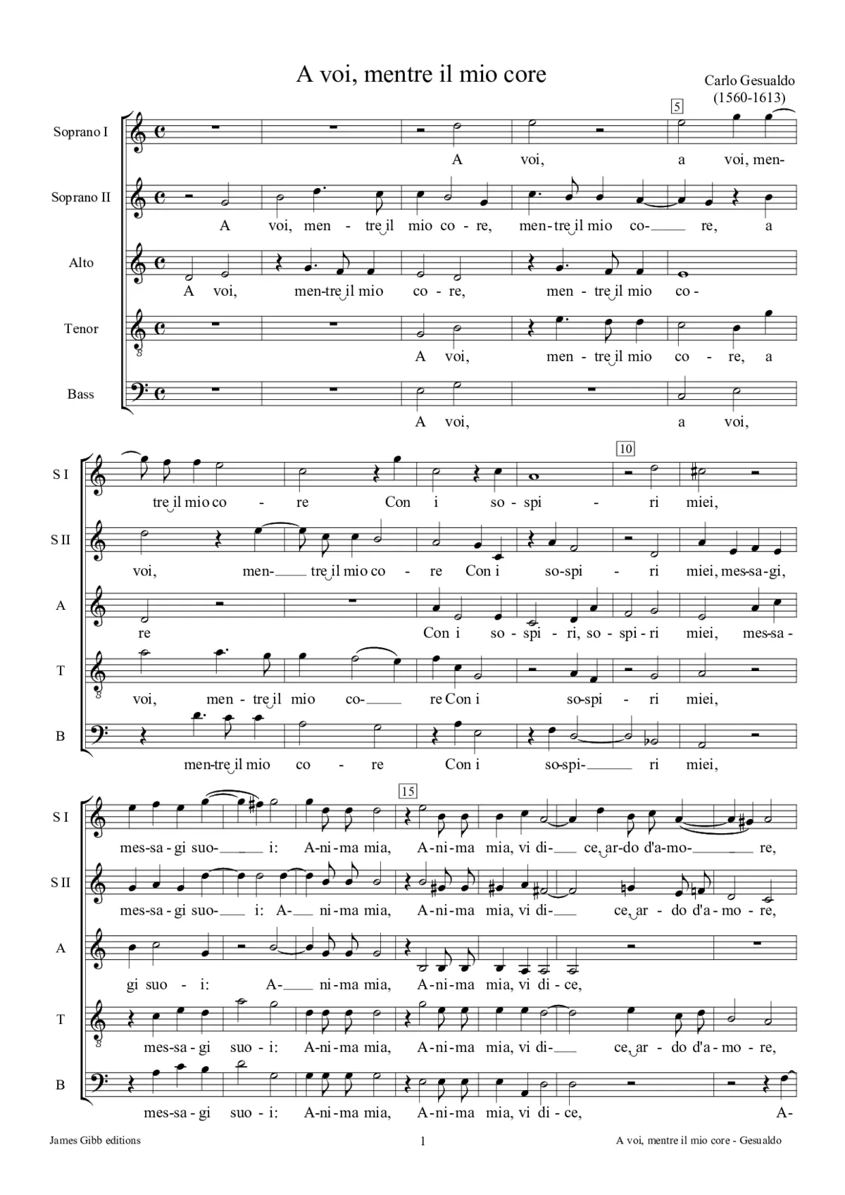 A voi, mentre il mio core - Page 1