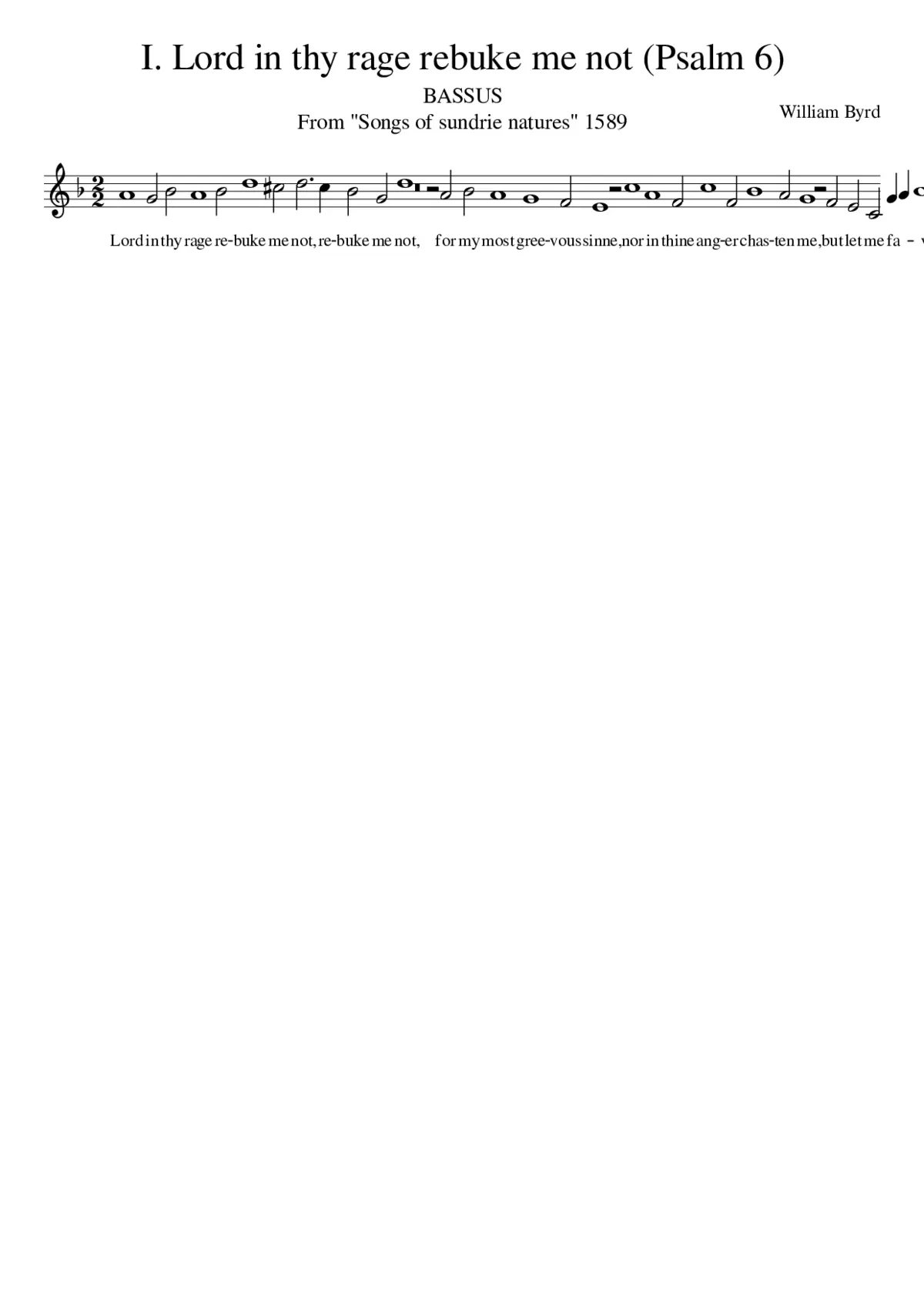 I. Lord in thy rage rebuke me not (Psalm 6) - Page 1