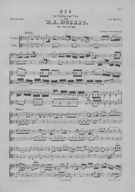 Duo for Violin and Viola in B-flat Major