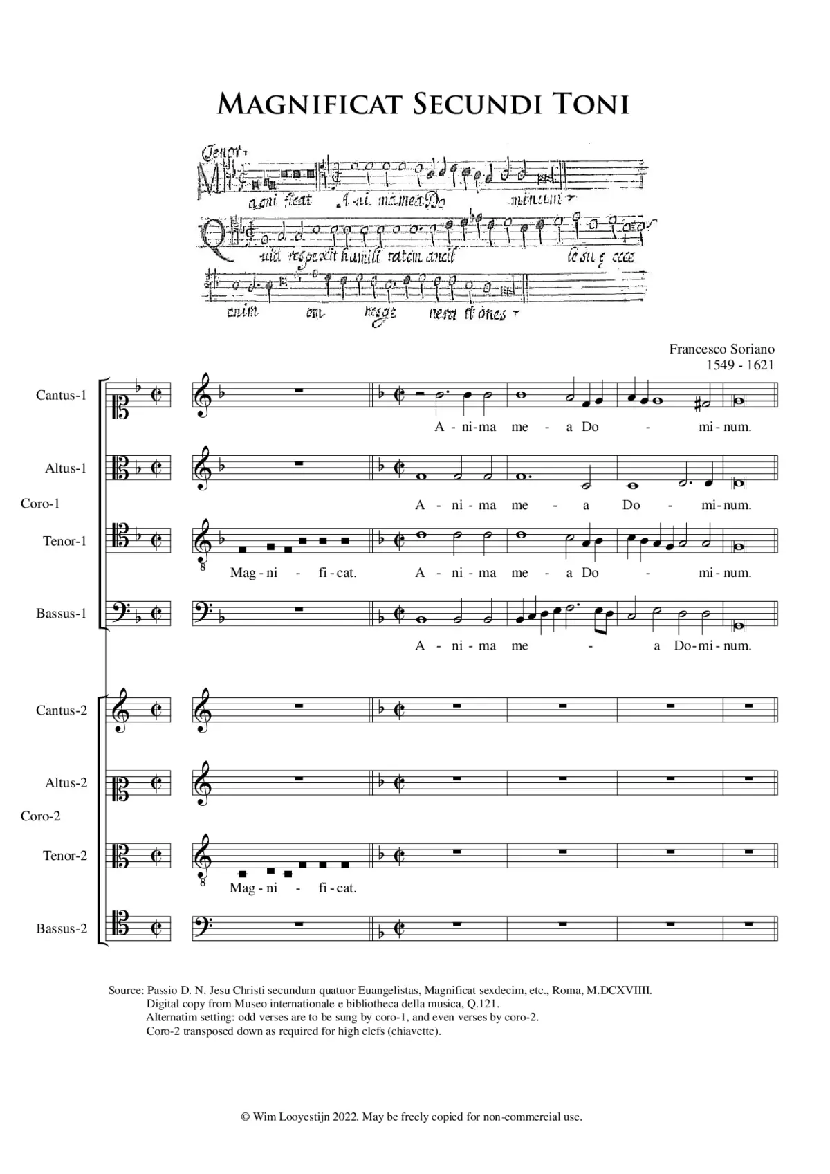 Magnificat 2 (secundi toni) - Page 1