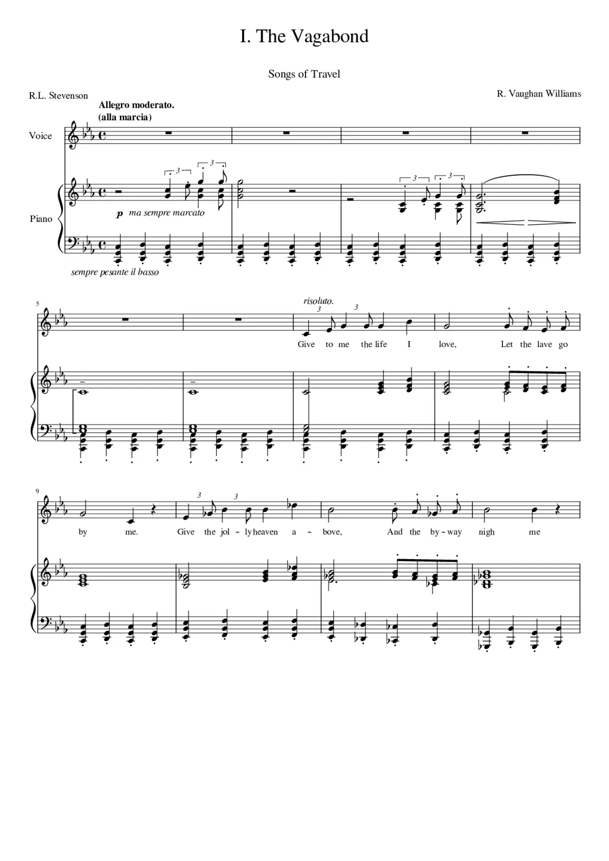 The Vagabond Songs of Travel 1 - Page 1