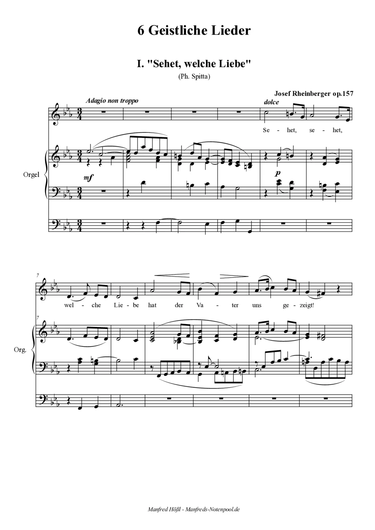 6 Religiöse Gesänge, Op. 157 - Page 1