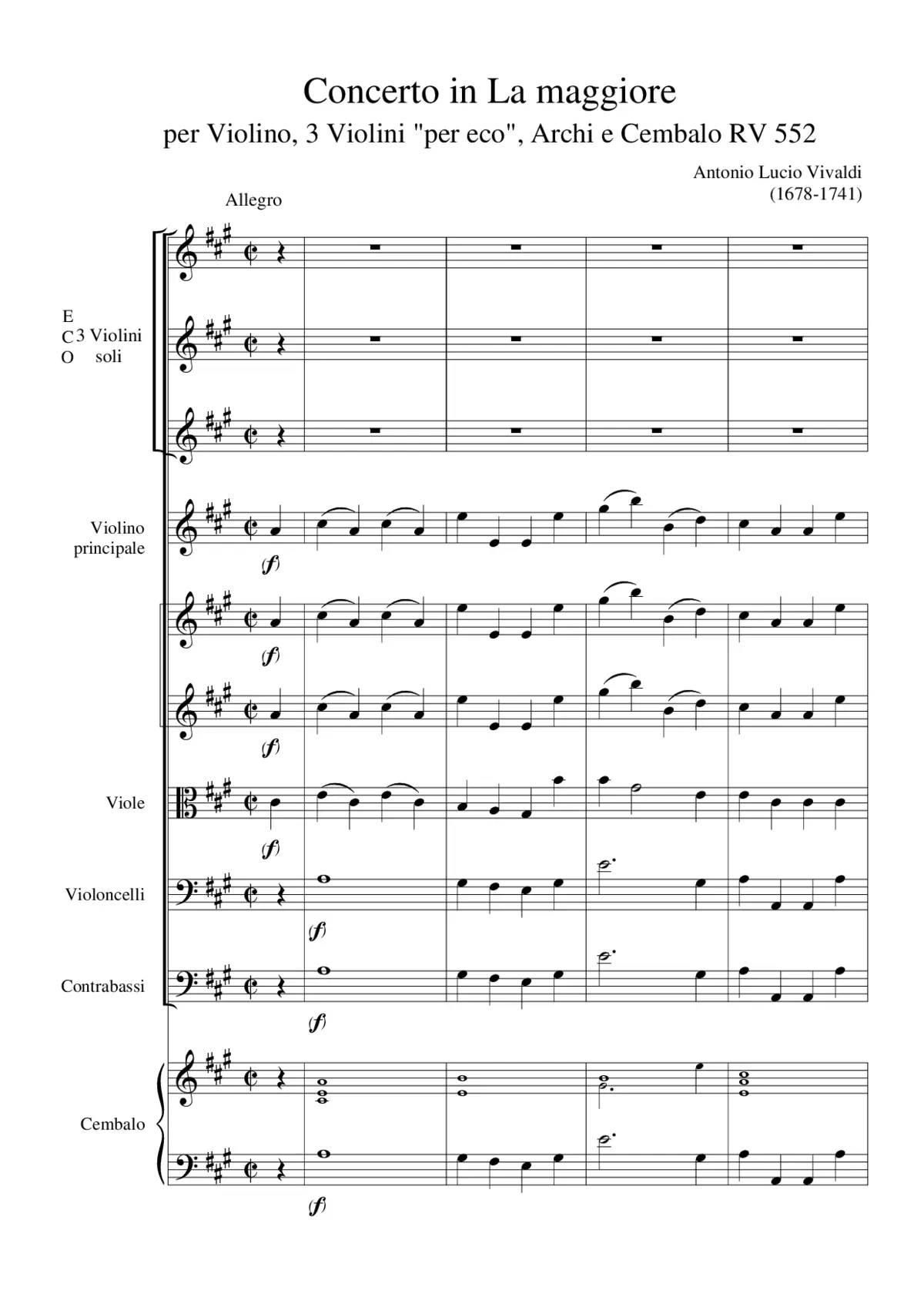 Violin Concerto in A major - Page 1