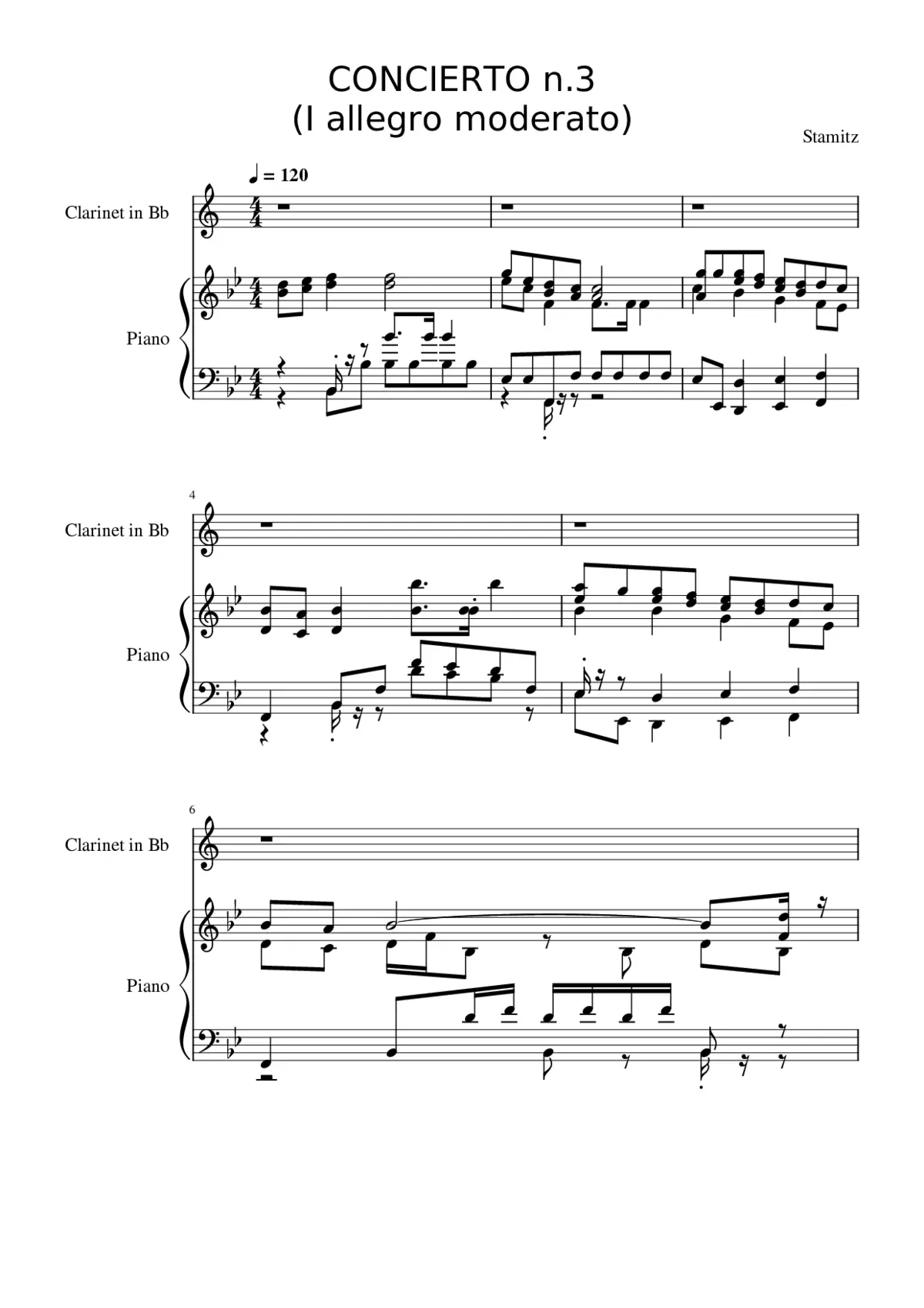 Stamitz concerto 3 allegro moderato - Page 1