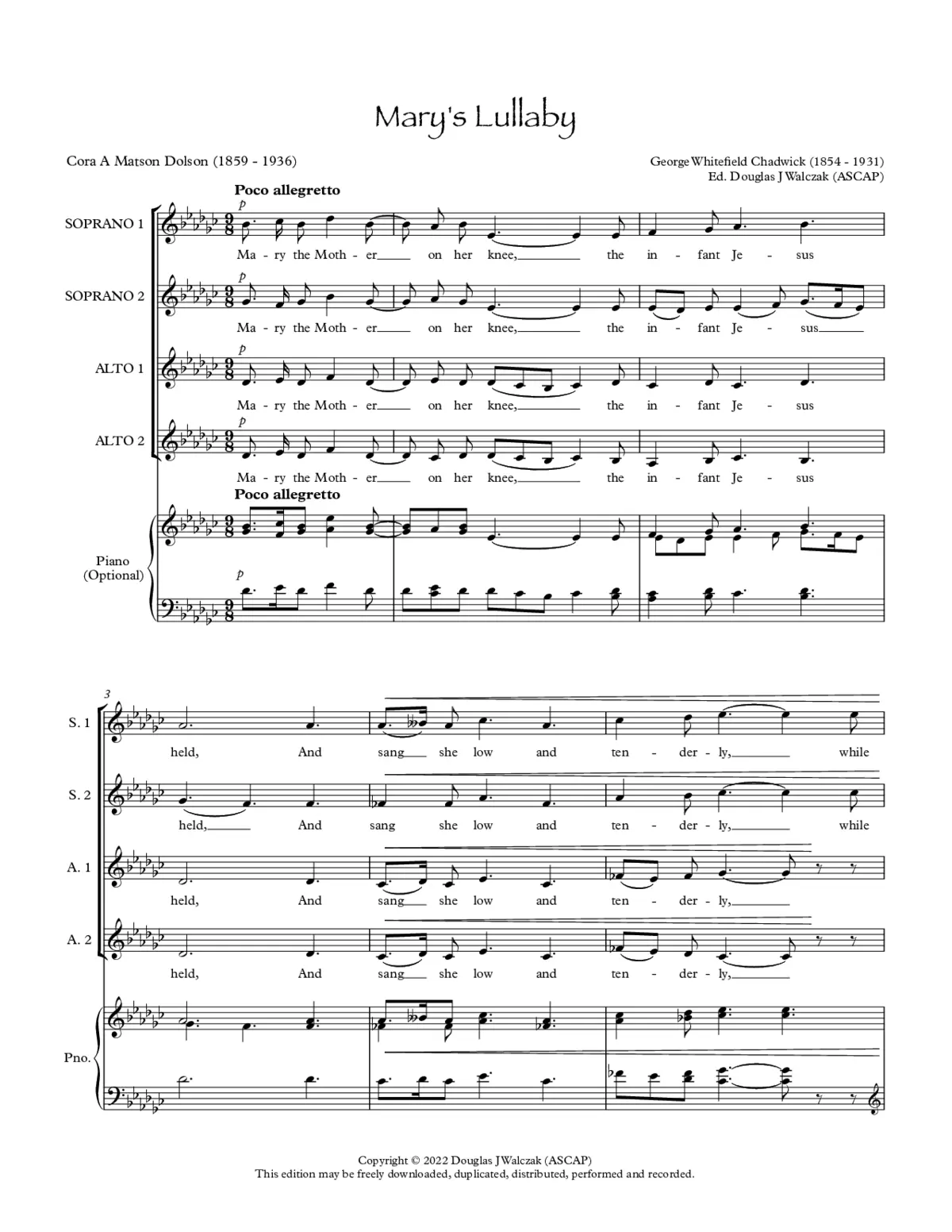 Mary's Lullaby - Page 1