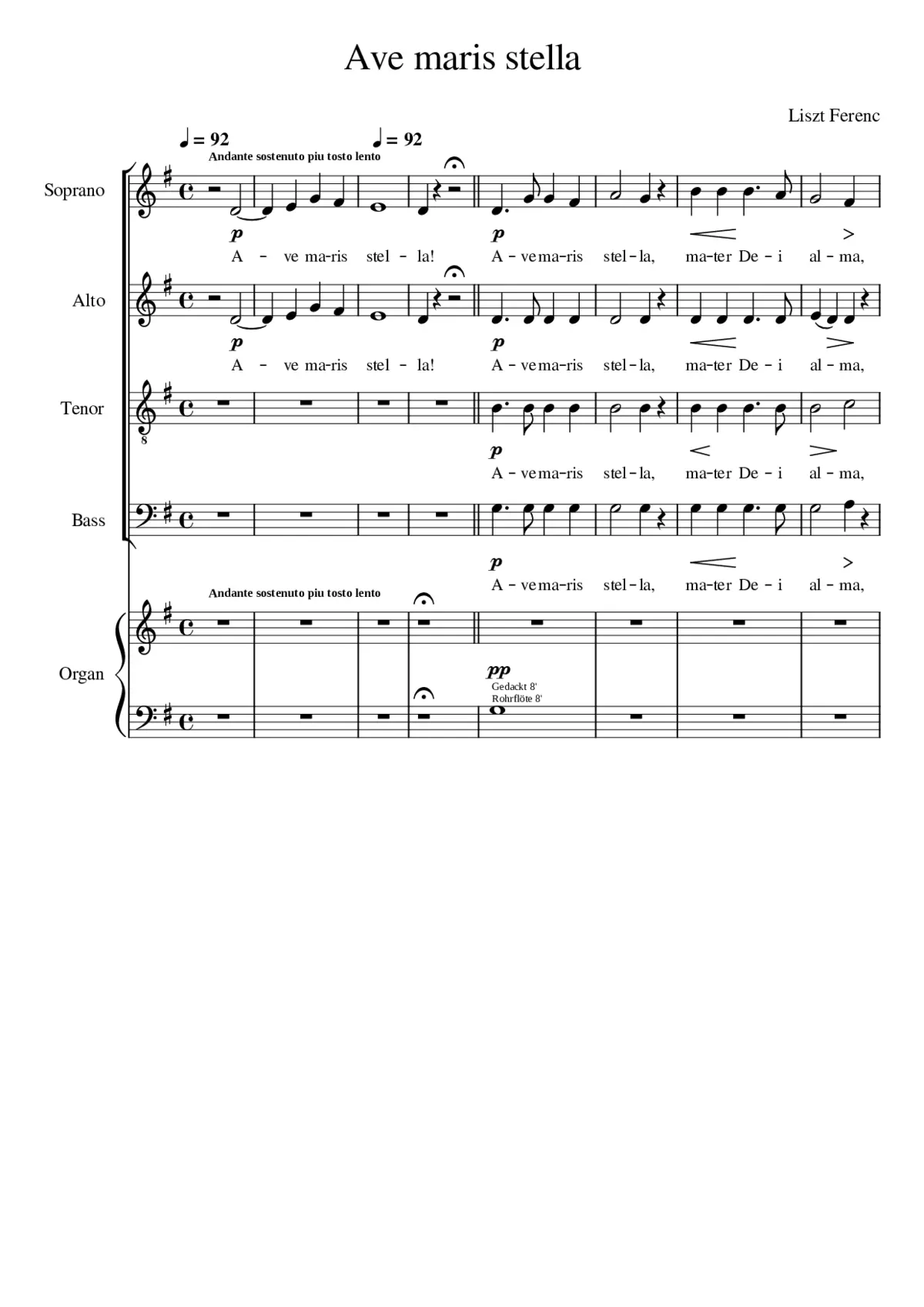 Ave maris stella S.34 - Page 1