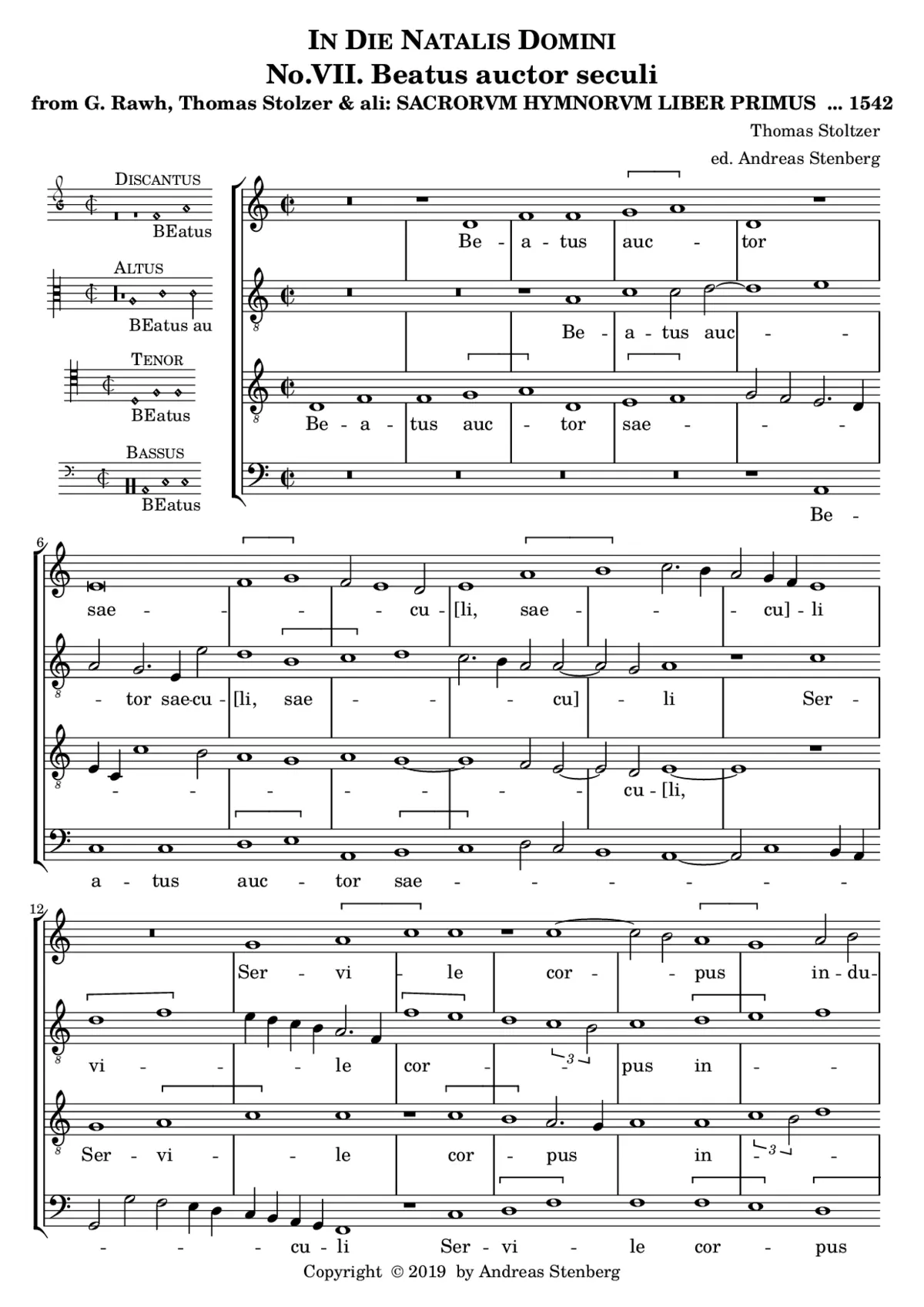 Beatus auctor seculi - Page 1