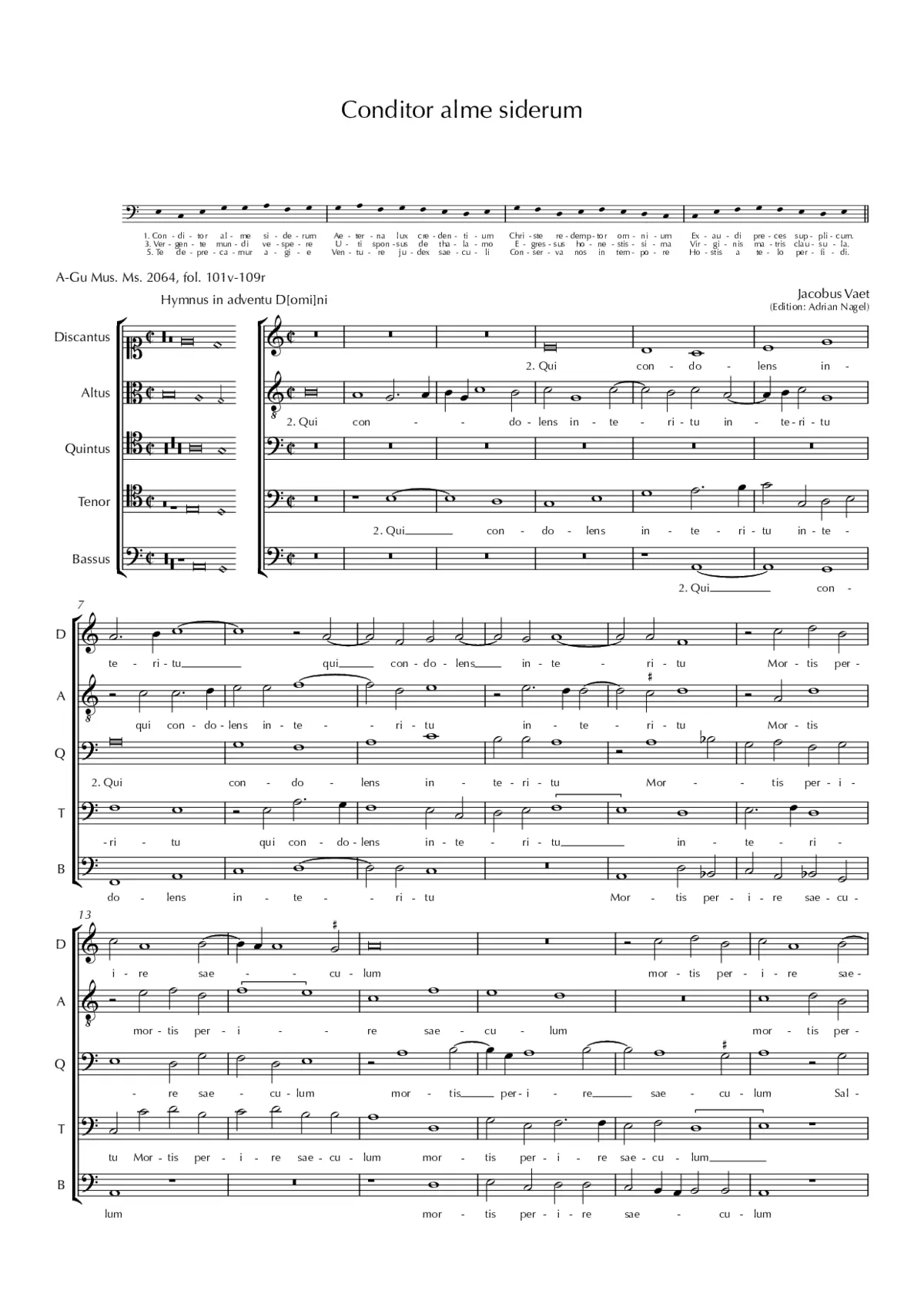Conditor alme siderum - Page 1