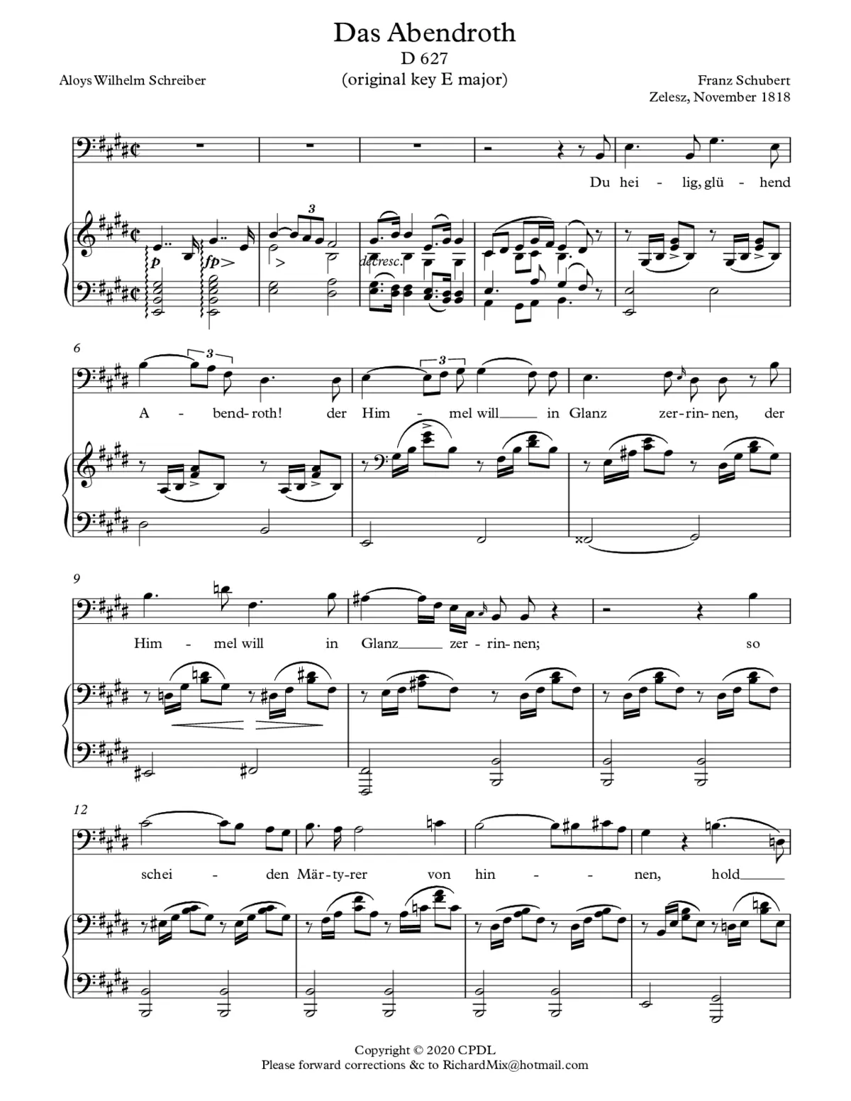 Das Abendroth, D 627 - Page 1
