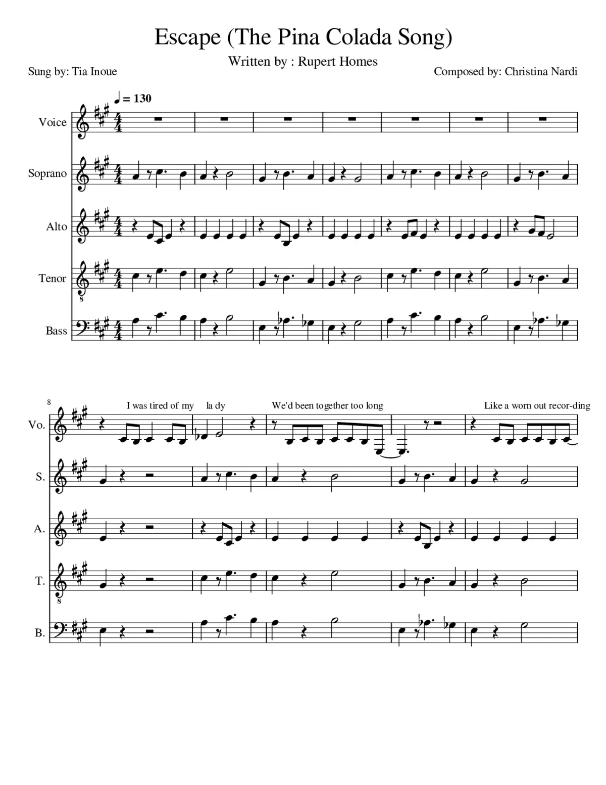 Escape The Pina Colada Song - Page 1