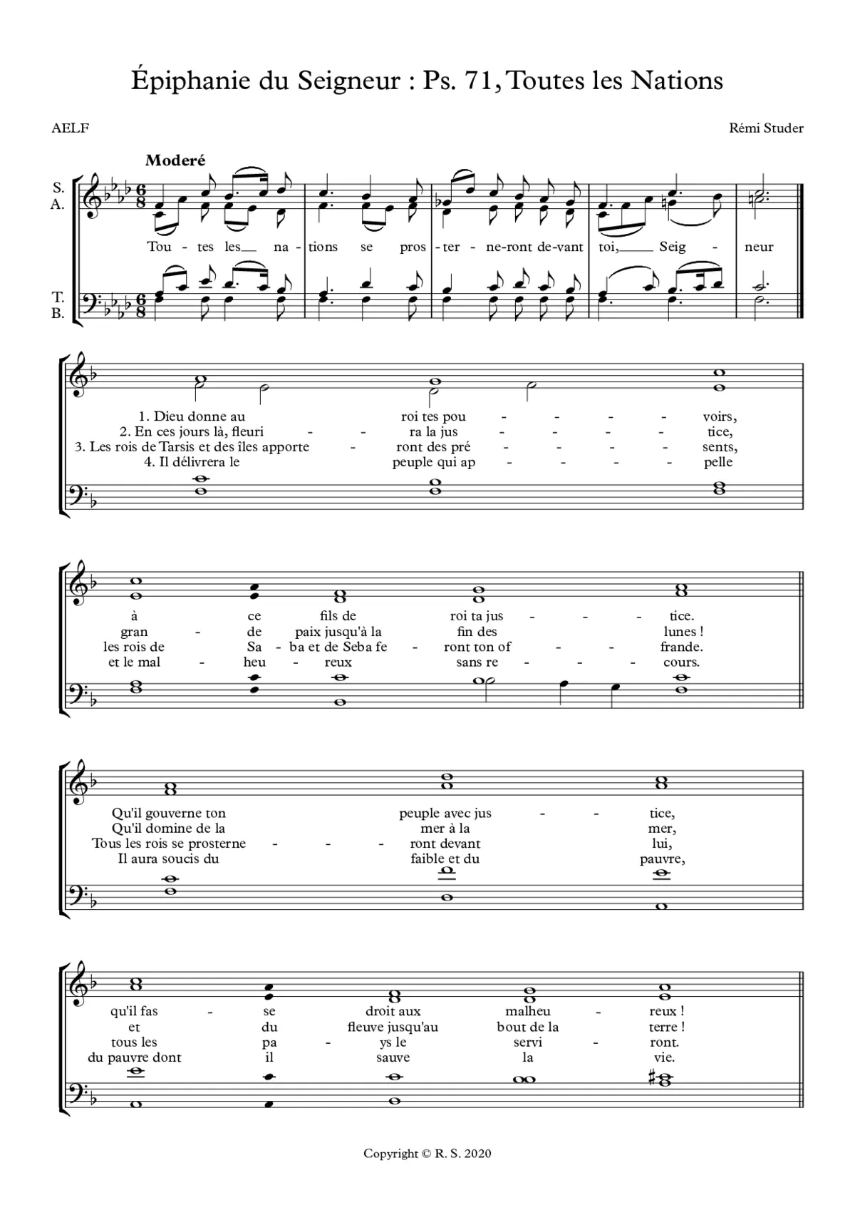 F - Épiphanie du Seigneur, Ps. 71 : Toutes les Nations - Page 1