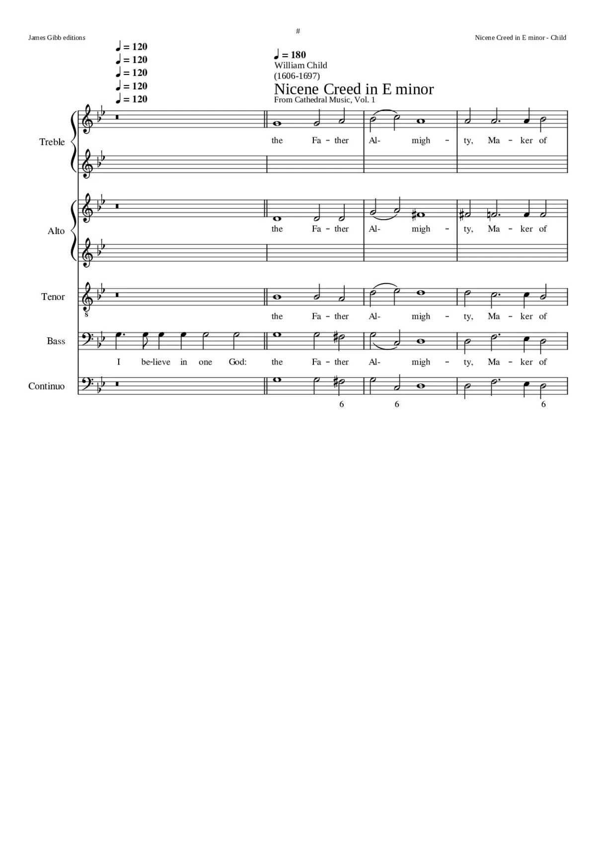 Nicene Creed in E minor - Page 1