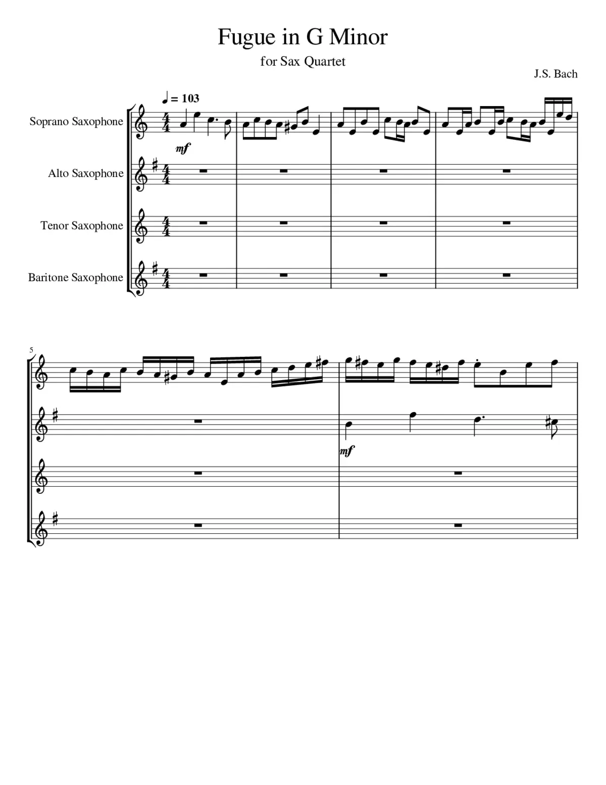 Fugue in G Minor - Page 1