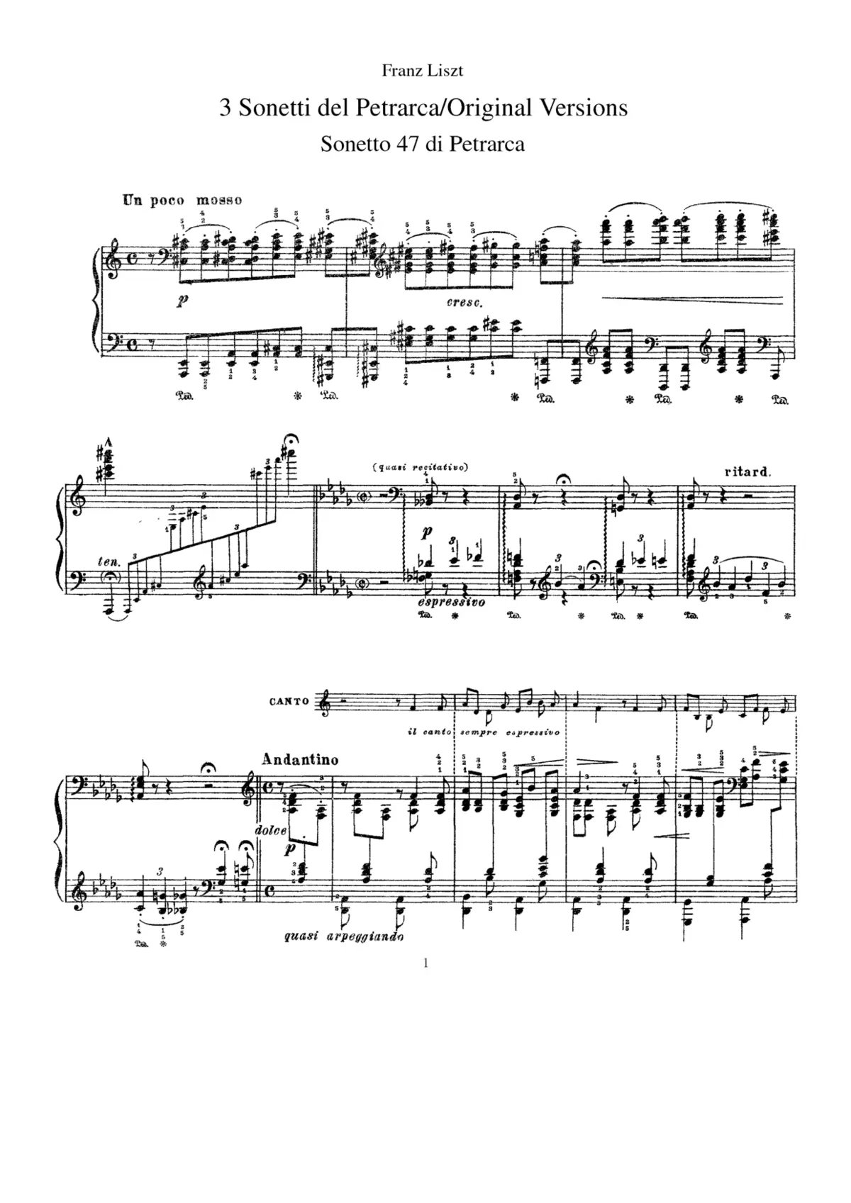 3 sonetti di Petrarca - Page 1