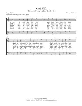 Lord, I will sing to Thee (Song 20)