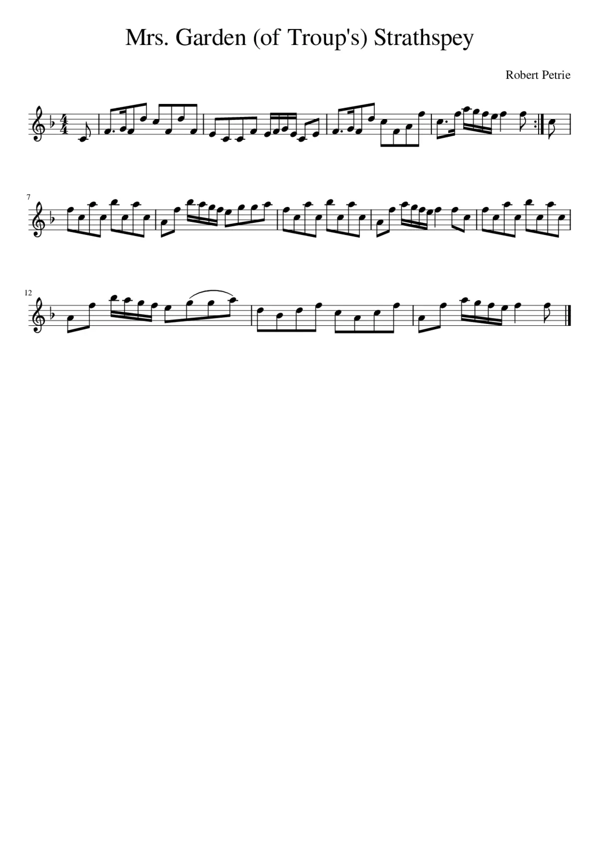 Mrs. Garden (of Troup's) Strathspey - Page 1