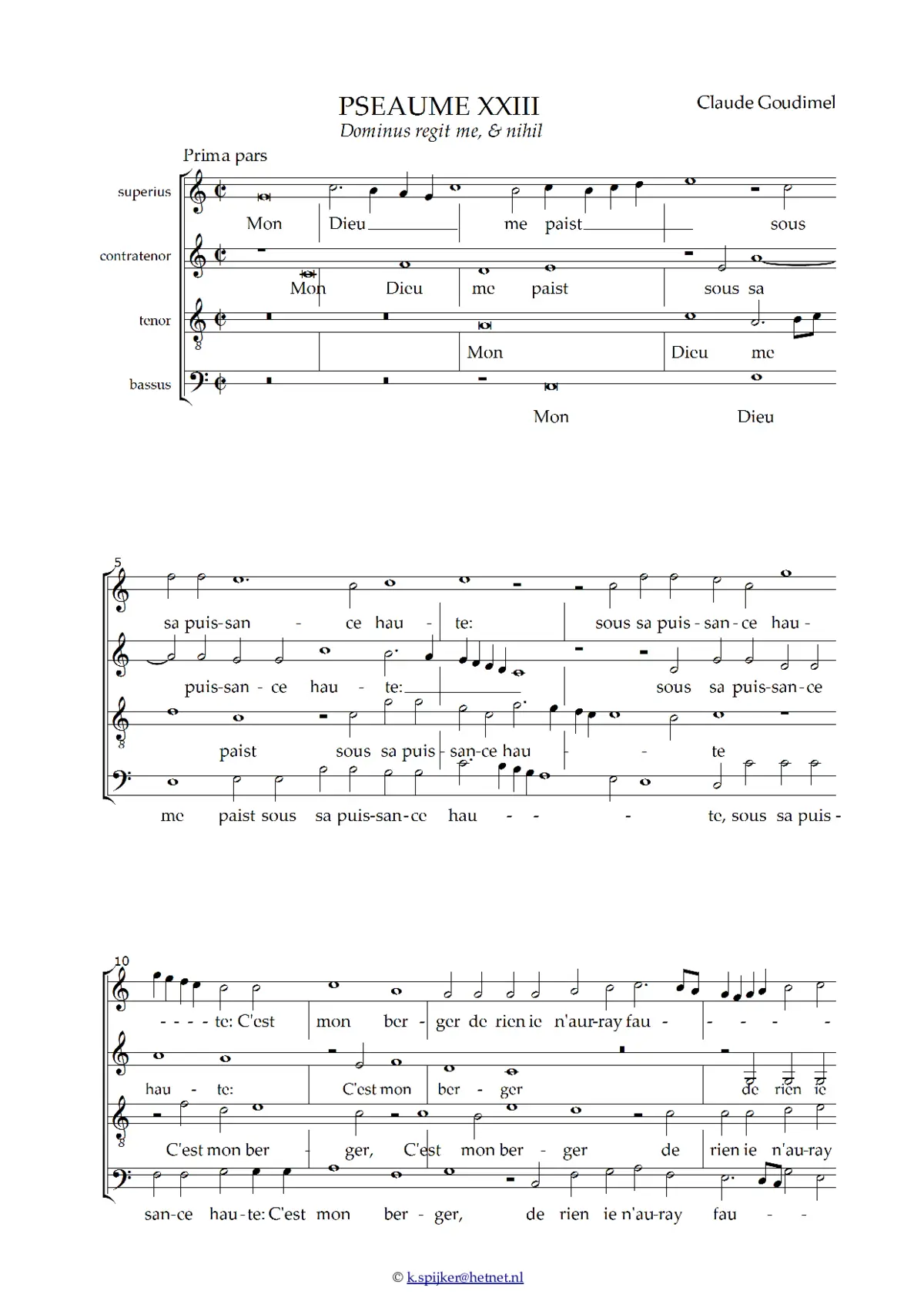 Mon Dieu me paist sous sa puissance haute - Page 1