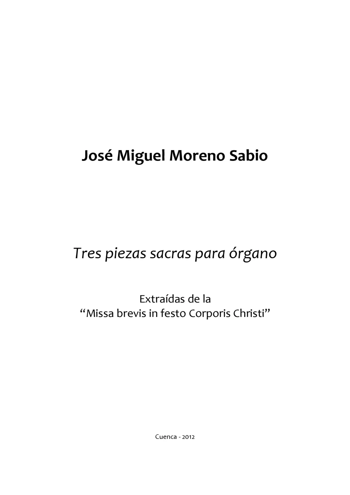 Tres piezas sacras para órgano - Page 1