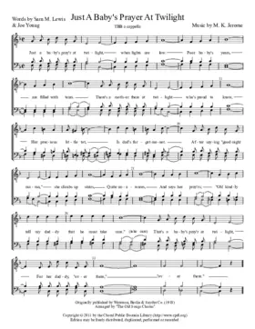 Just a baby's prayer at twilight