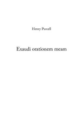 Hear my prayer, O Lord, Z 15