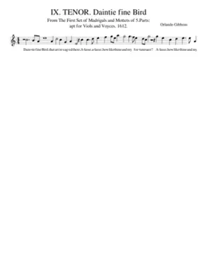IX. TENOR. Daintie fine Bird