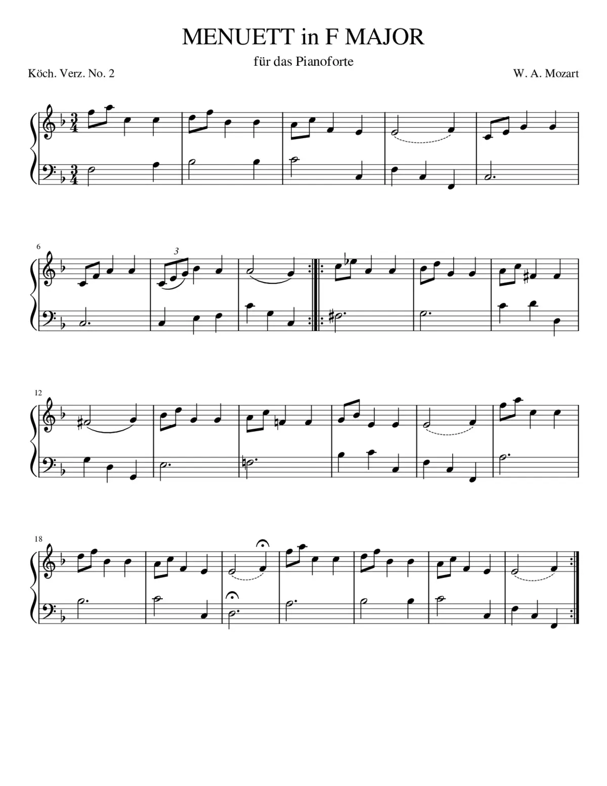 Minuet in F major K.2 - Page 1