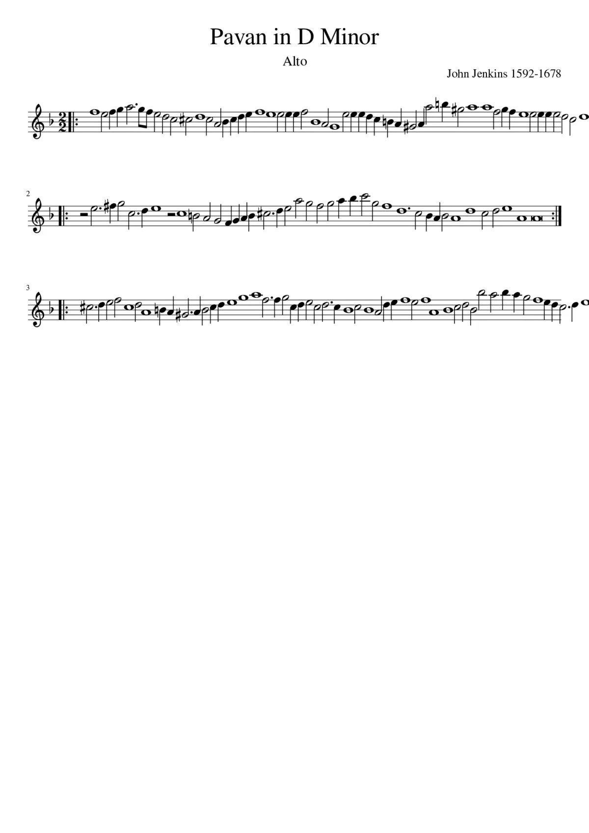 Pavan in D Minor - Page 1