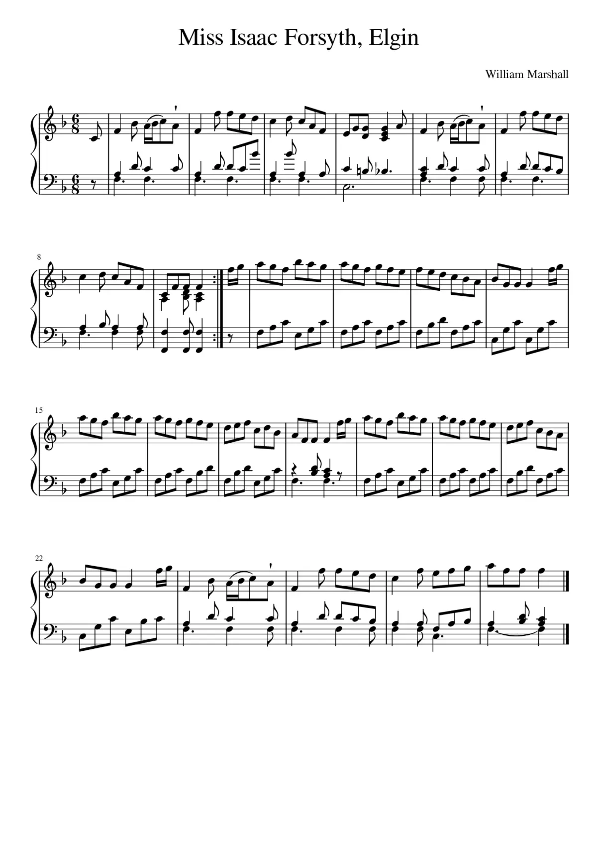 Miss Isaac Forsyth Elgin - Page 1
