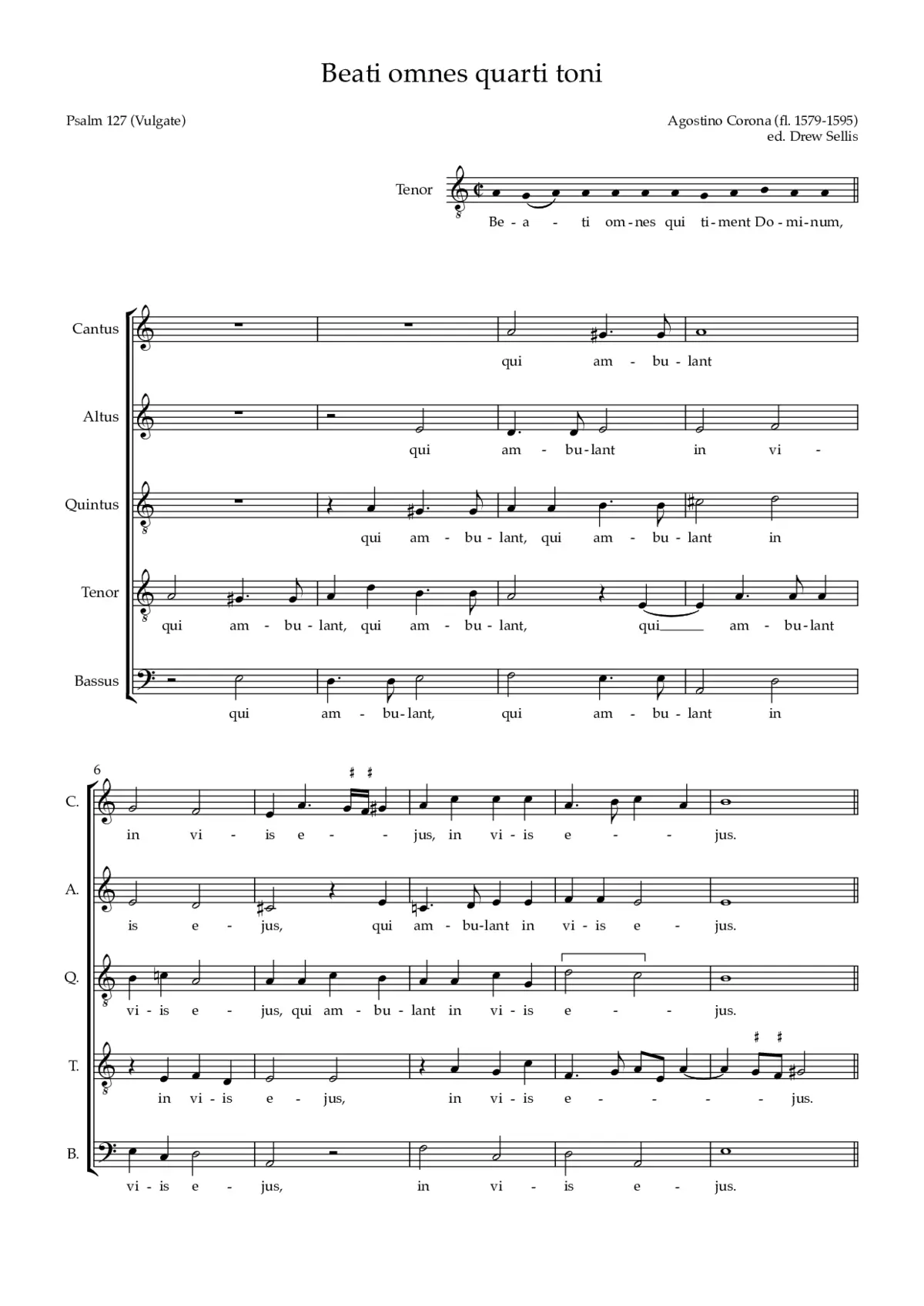 Beati omnes quarti toni - Page 1