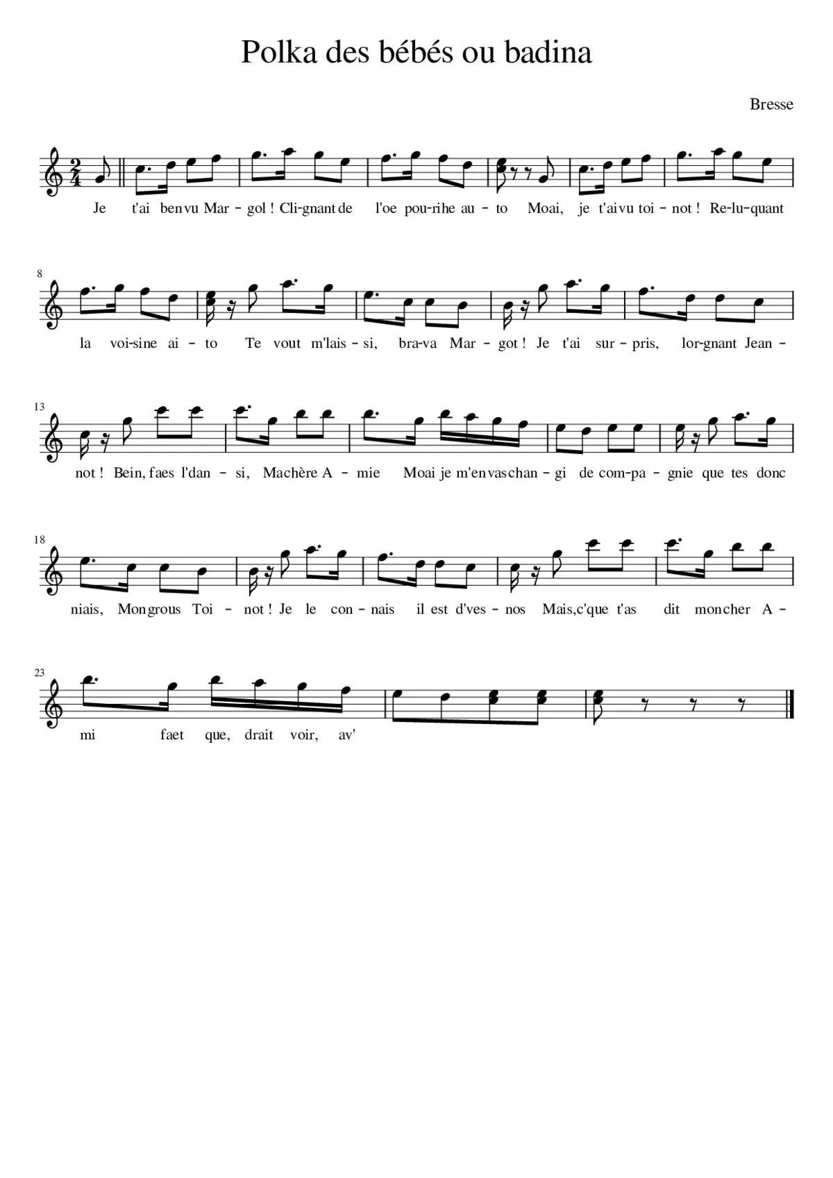 Polka des bébés ou badina - Page 1