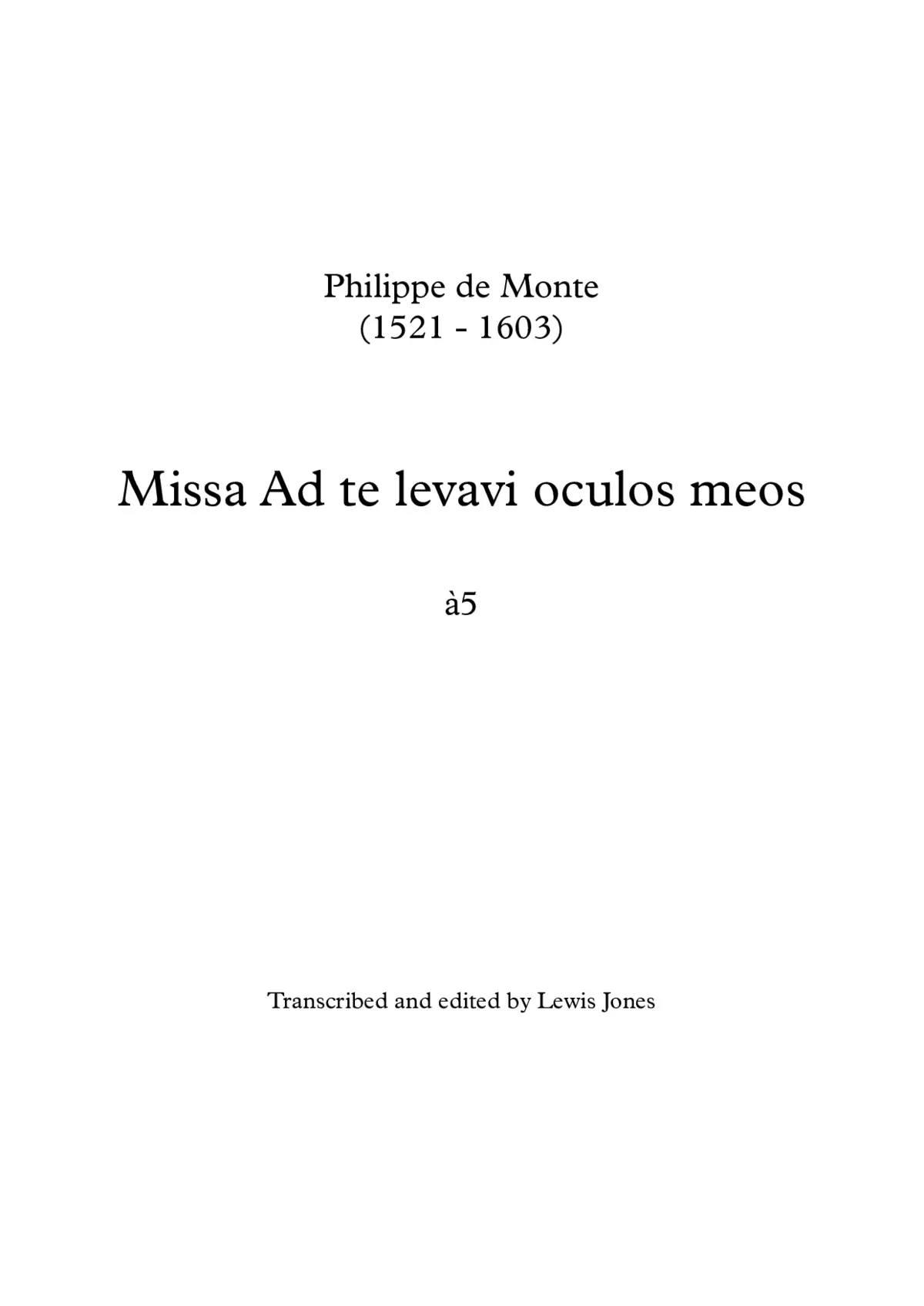 Missa Ad te levavi oculos meos - Page 1